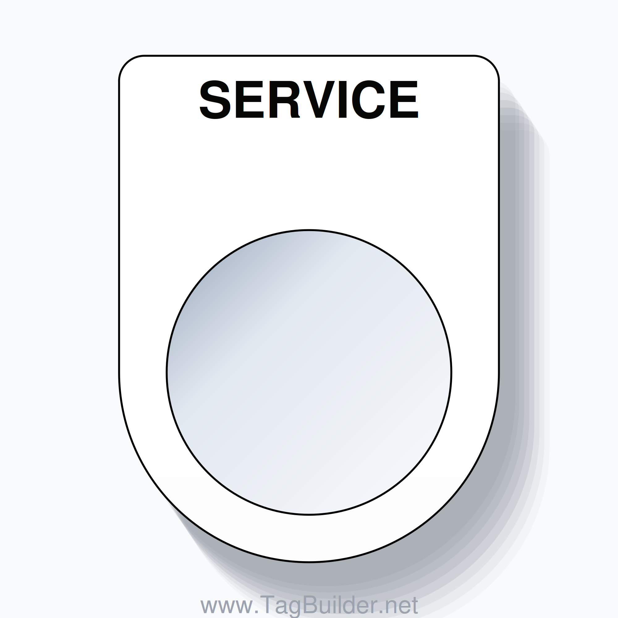 22mm Ring Tag – SERVICE, Single-Line Slim, Black on White