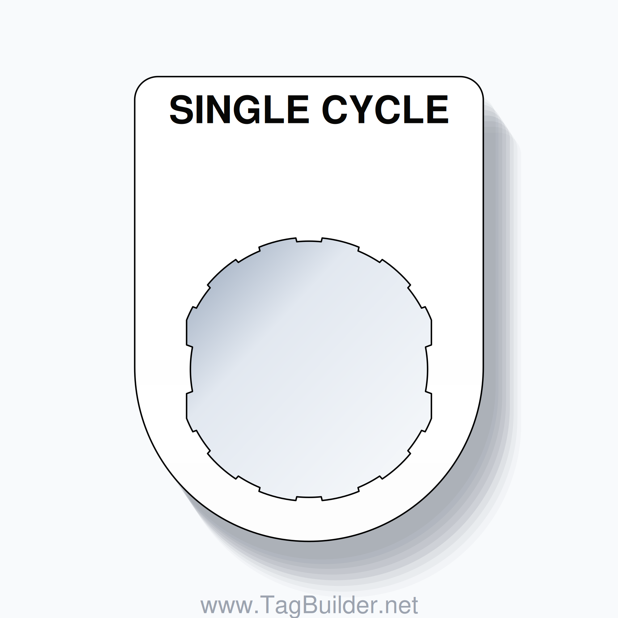 22mm Ring Tag – SINGLE CYCLE, Single-Line Slim, Schneider Electric Compatible, Black on White