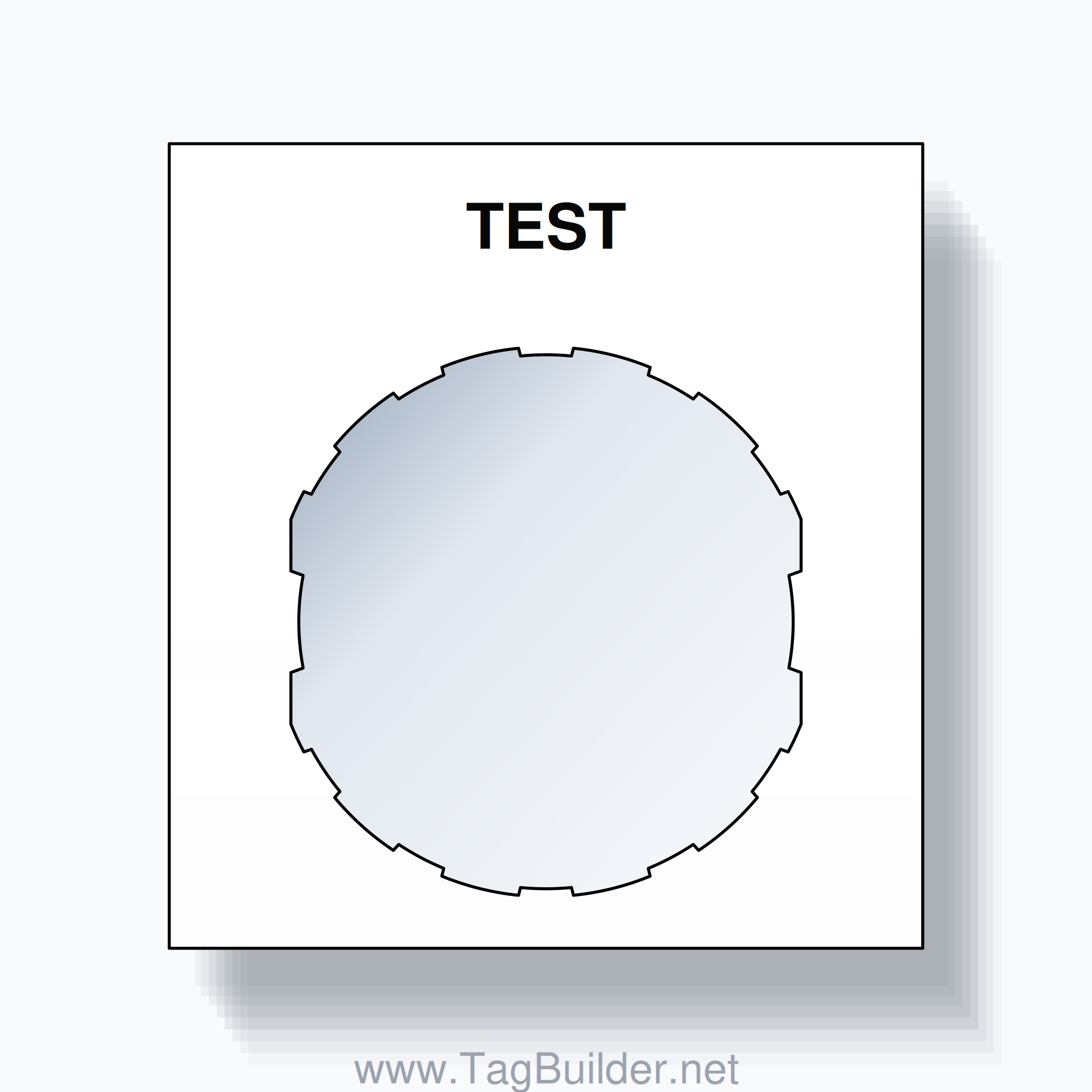 22mm Ring Tag – TEST, Single-Line Square, Schneider Electric Compatible, Black on White