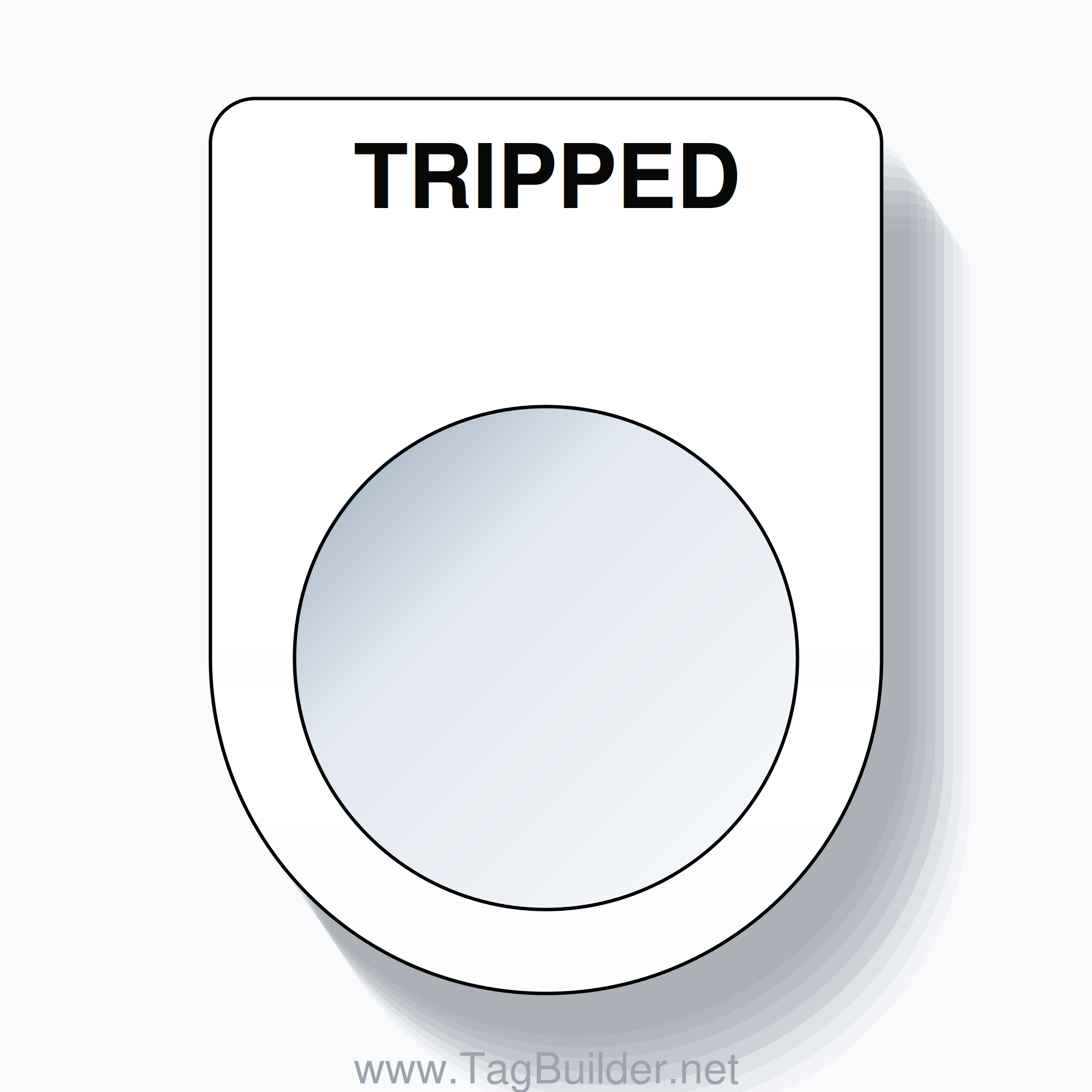 22mm Ring Tag – TRIPPED, Single-Line Slim, Black on White