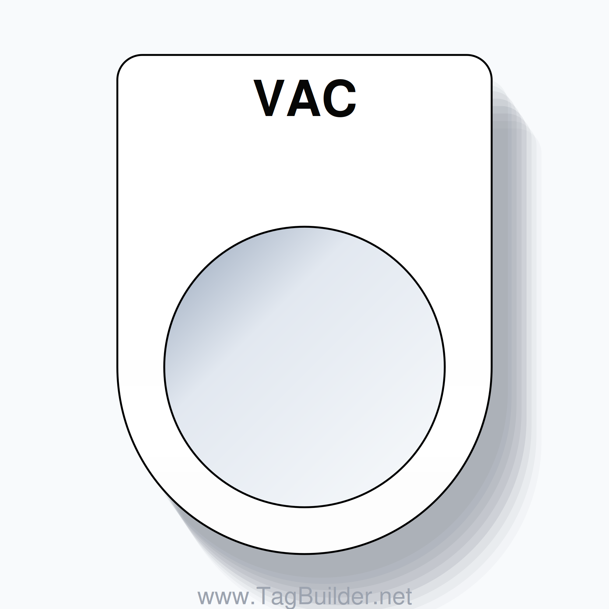 22mm Ring Tag – VAC, Single-Line Slim, Black on White