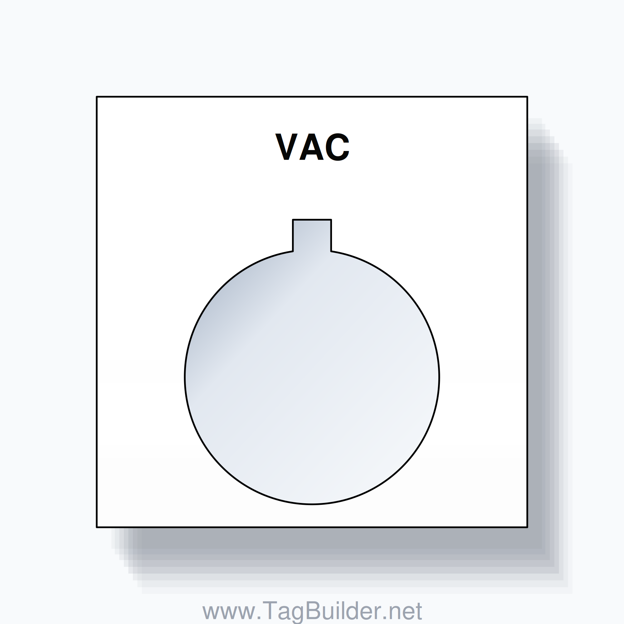 22mm Ring Tag – VAC, Single-Line Square, Allen-Bradley Compatible, Black on White