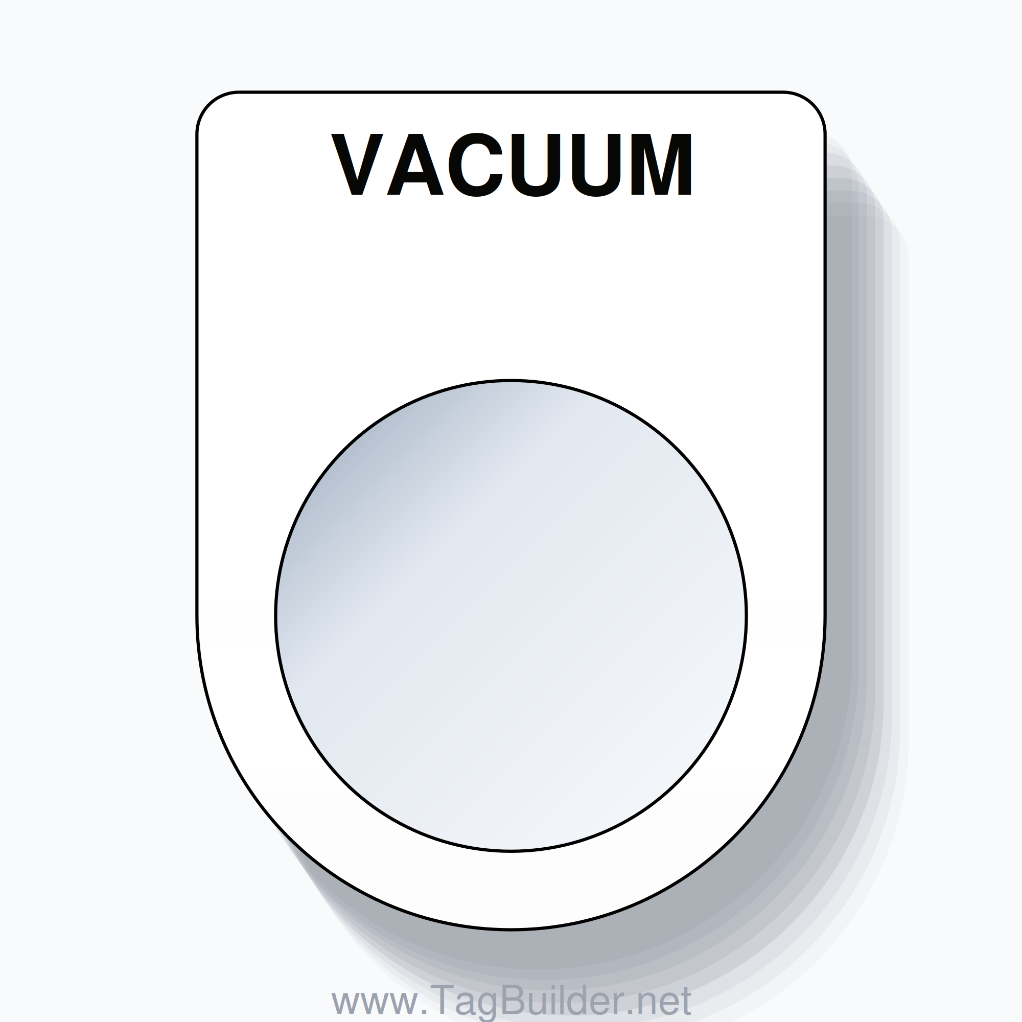22mm Ring Tag – VACUUM, Single-Line Slim, Black on White