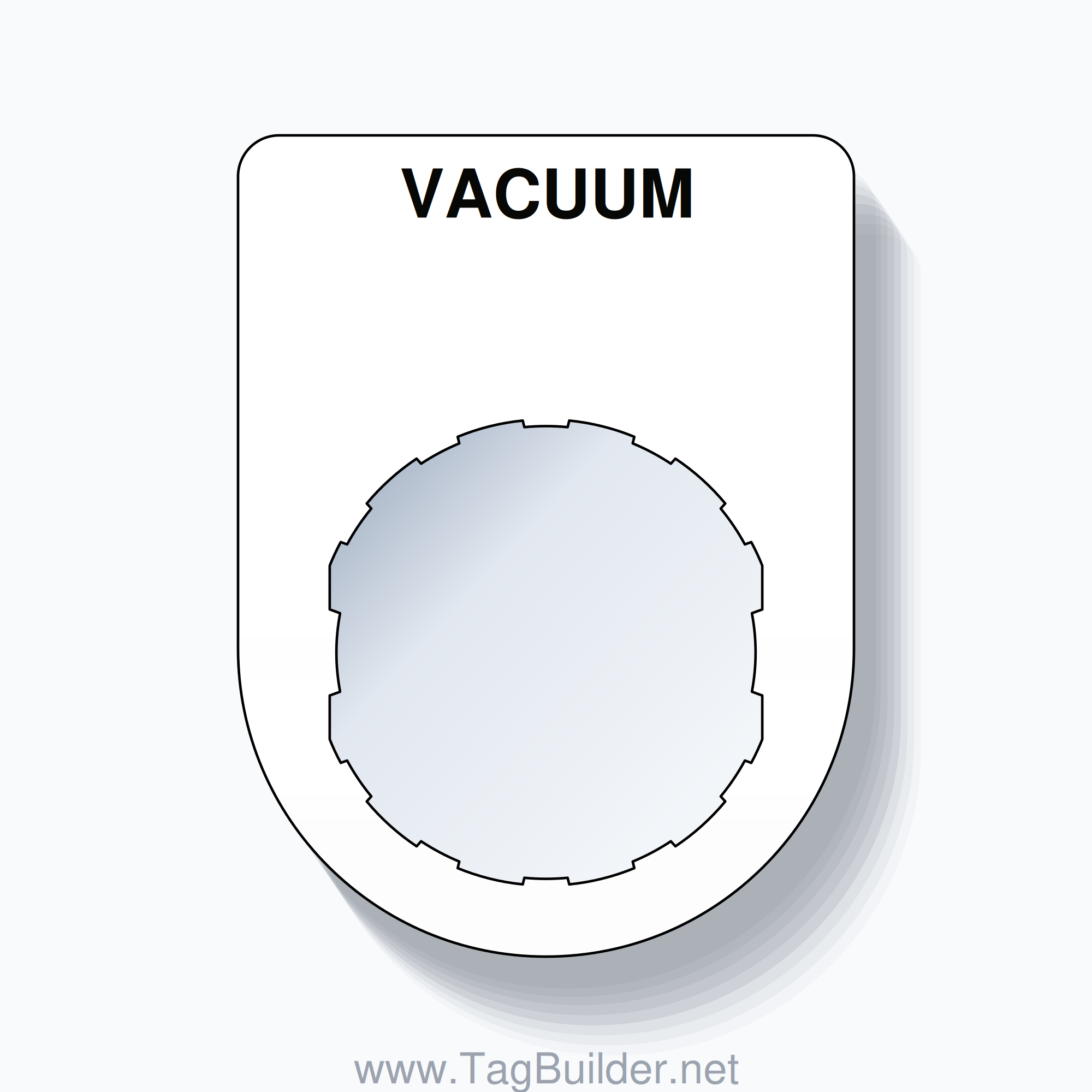 22mm Ring Tag – VACUUM, Single-Line Slim, Schneider Electric Compatible, Black on White