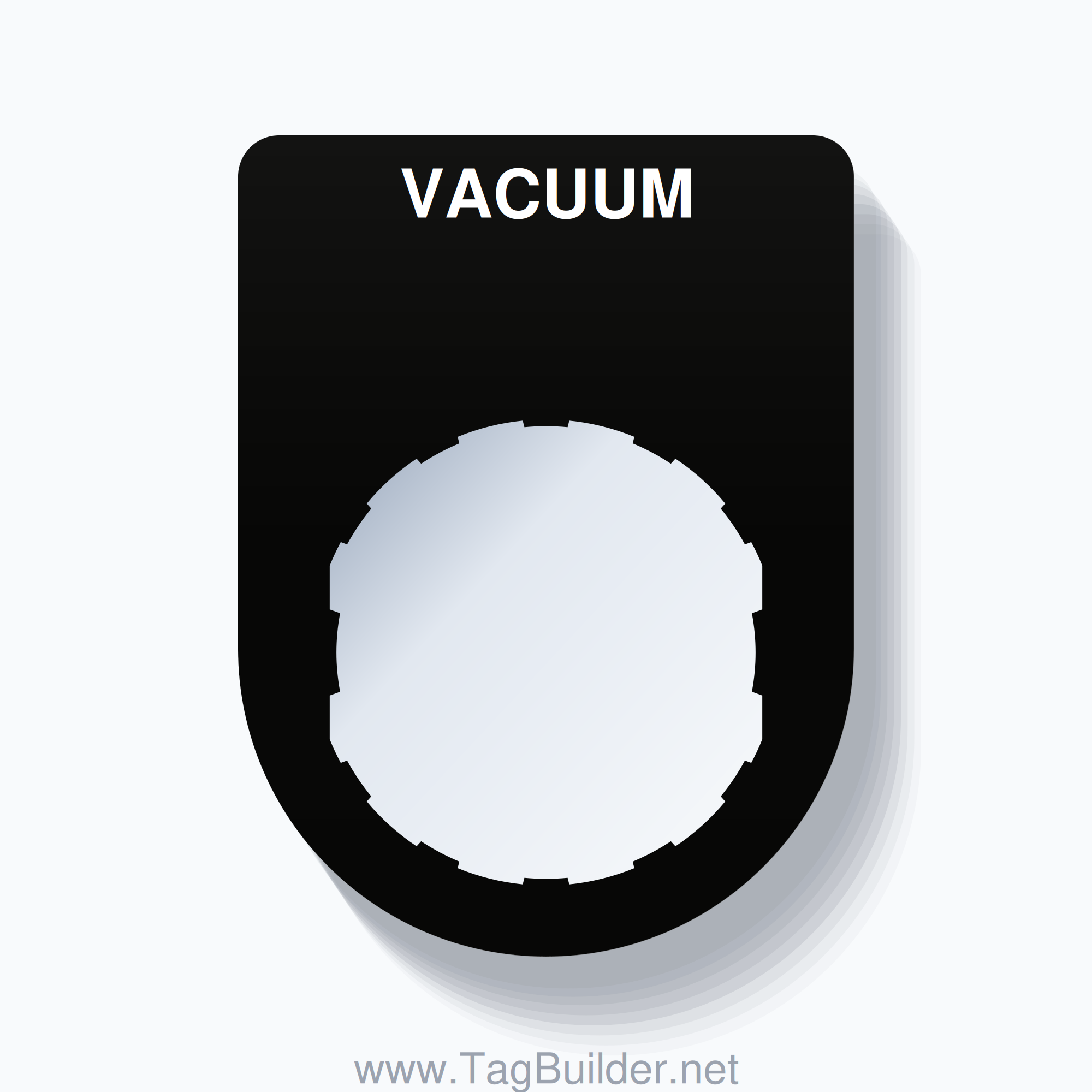 22mm Ring Tag – VACUUM, Single-Line Slim, Schneider Electric Compatible, White on Black
