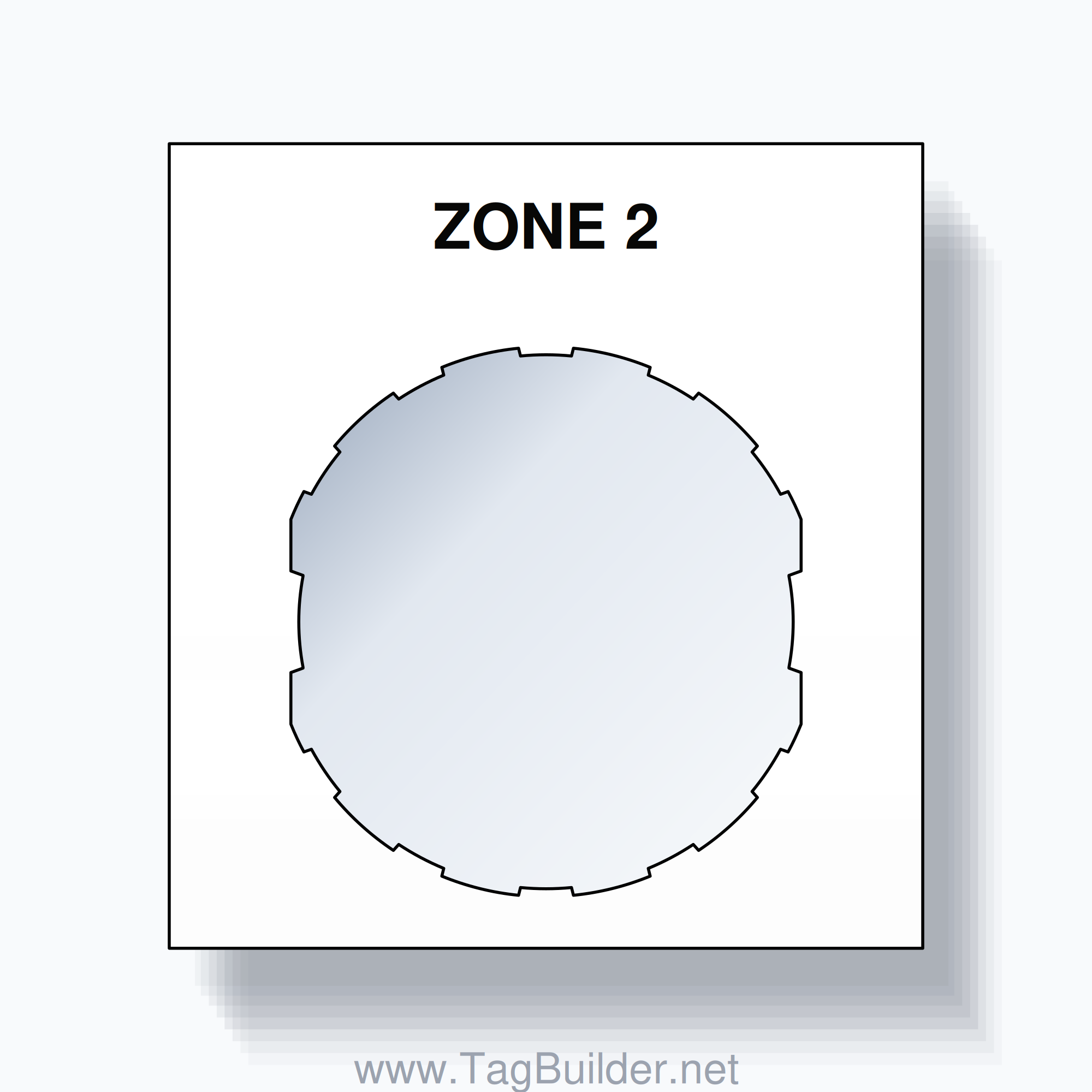22mm Ring Tag – ZONE 2, Single-Line Square, Schneider Electric Compatible, Black on White