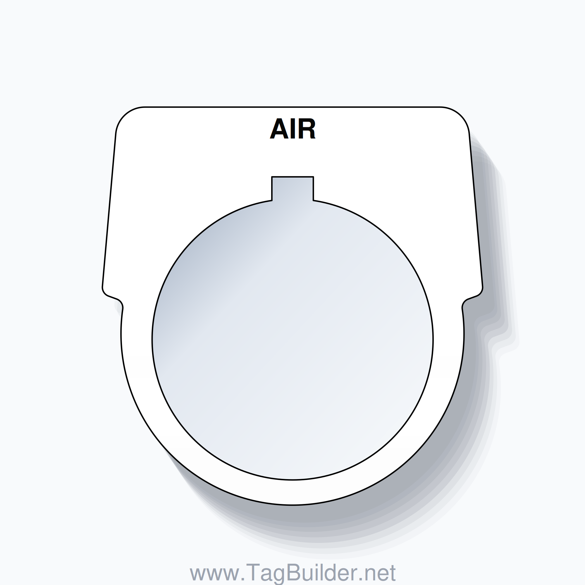 30mm Ring Tag – AIR, Single-Line Harmony 9001K, Allen-Bradley Compatible, Black on White