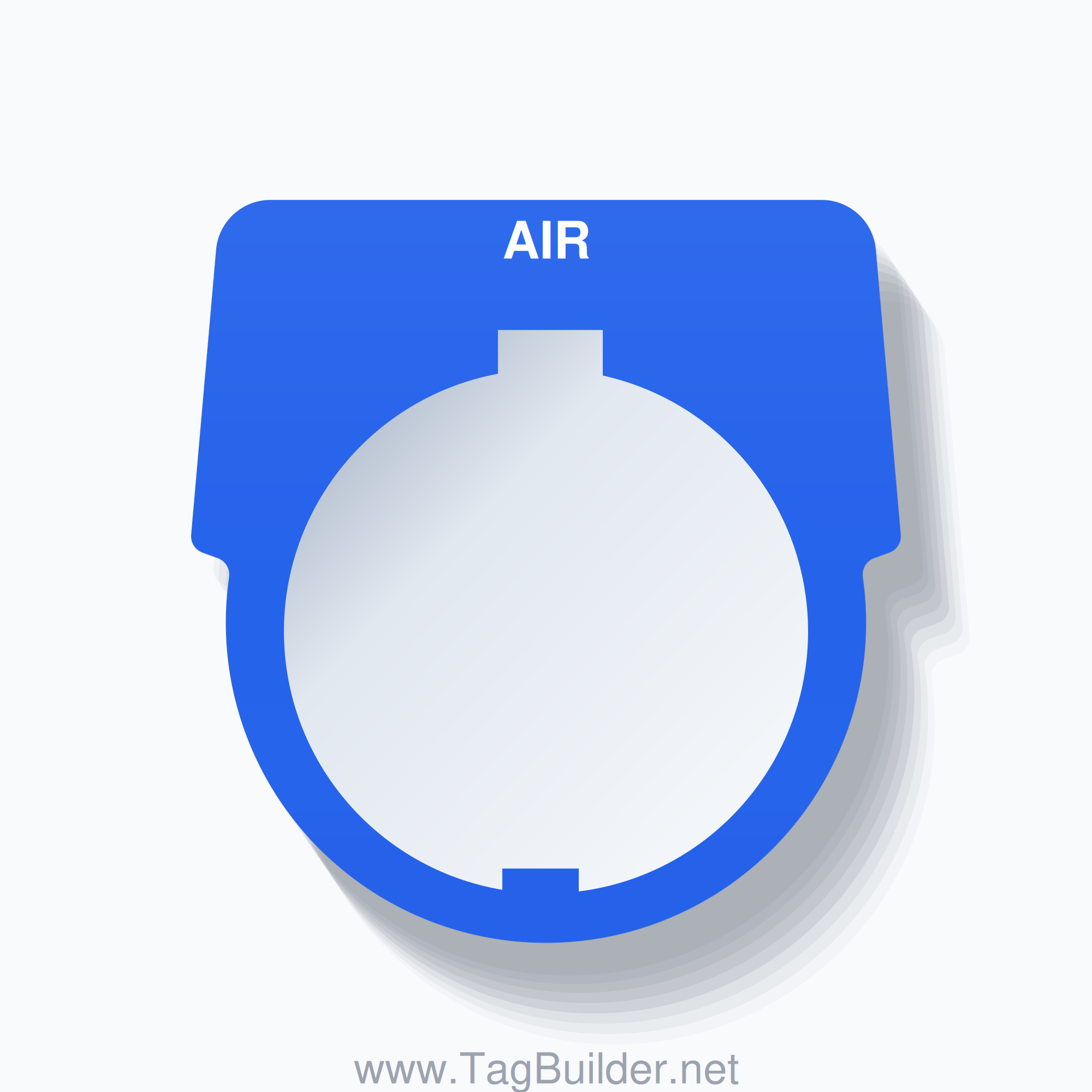 30mm Ring Tag – AIR, Single-Line Harmony 9001K, Schneider Electric Compatible, White on Blue