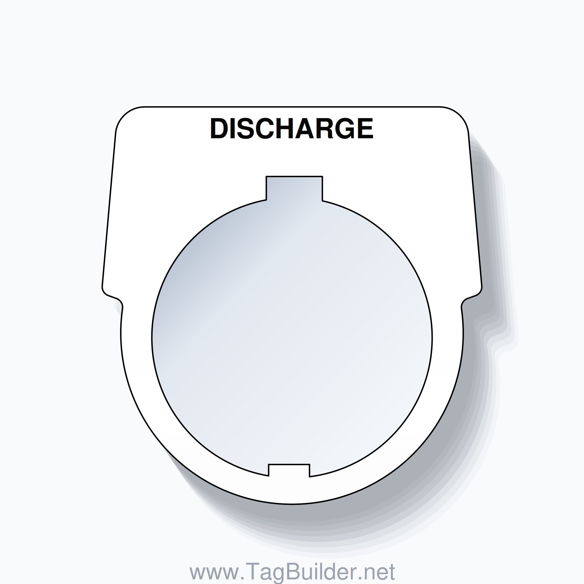 30mm Ring Tag – DISCHARGE, Single-Line Harmony 9001K, Schneider Electric Compatible, Black on White