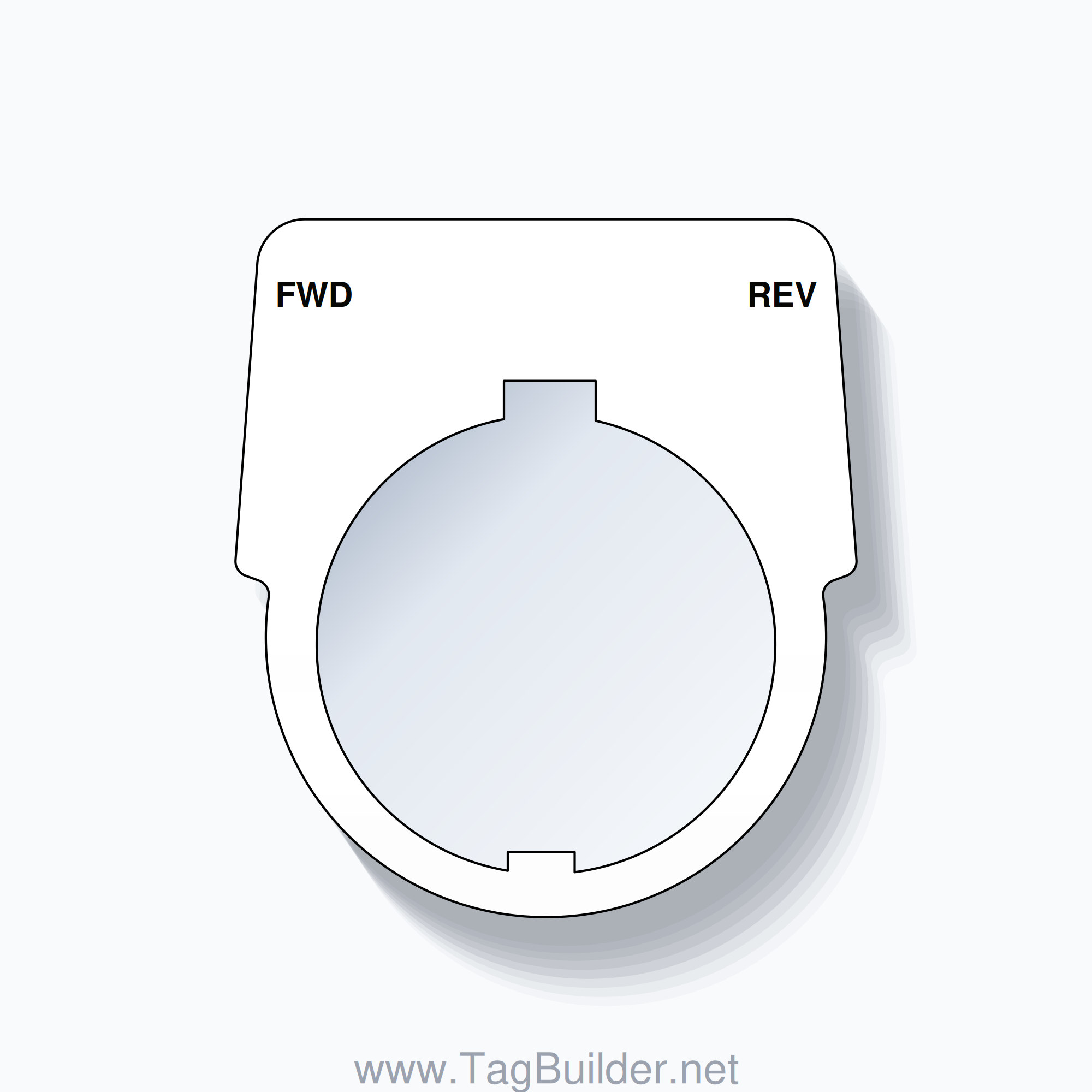 30mm Ring Tag – FWD REV, Two-Line Harmony 9001K, Schneider Electric Compatible, Black on White