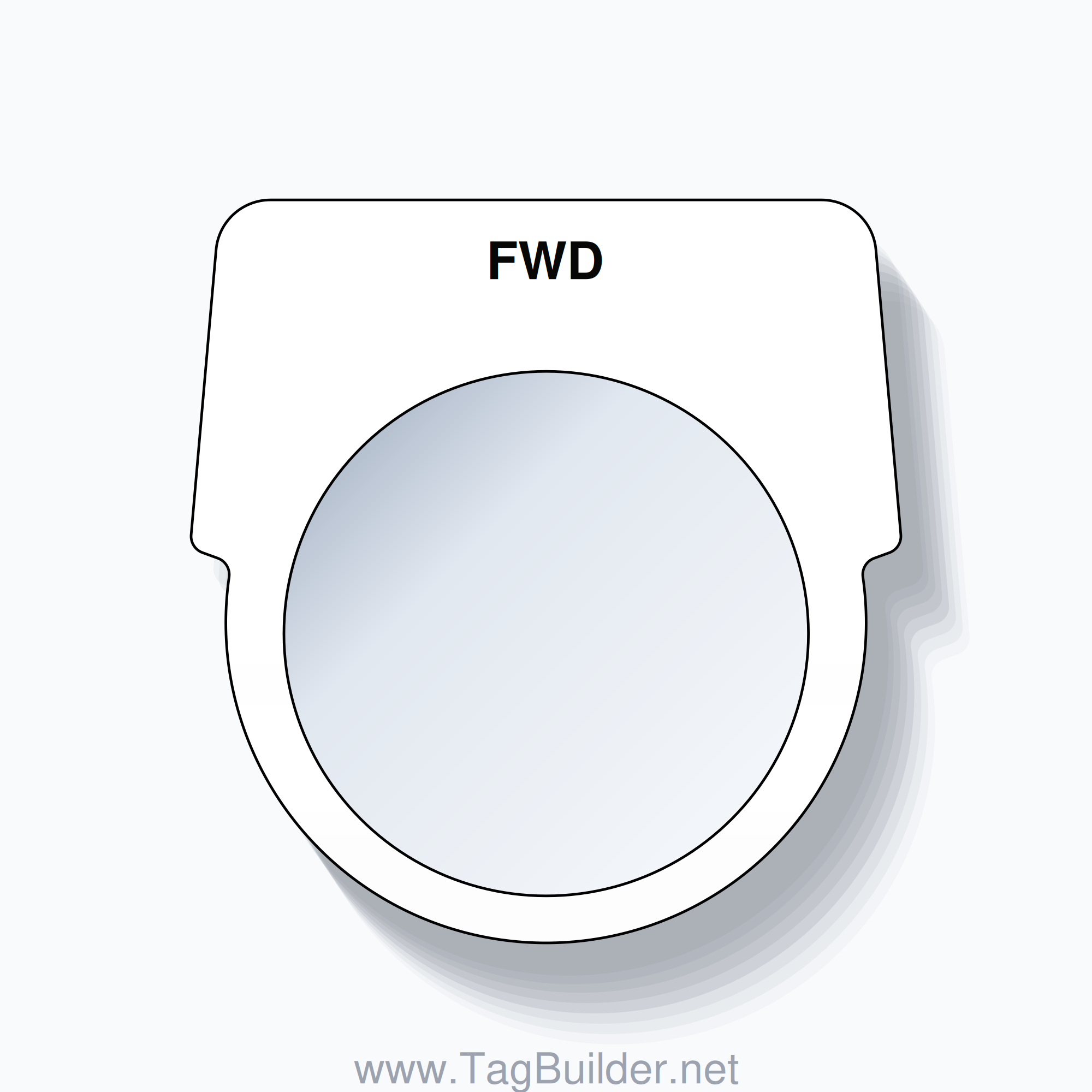 30mm Ring Tag – FWD, Single-Line Harmony 9001K, Black on White