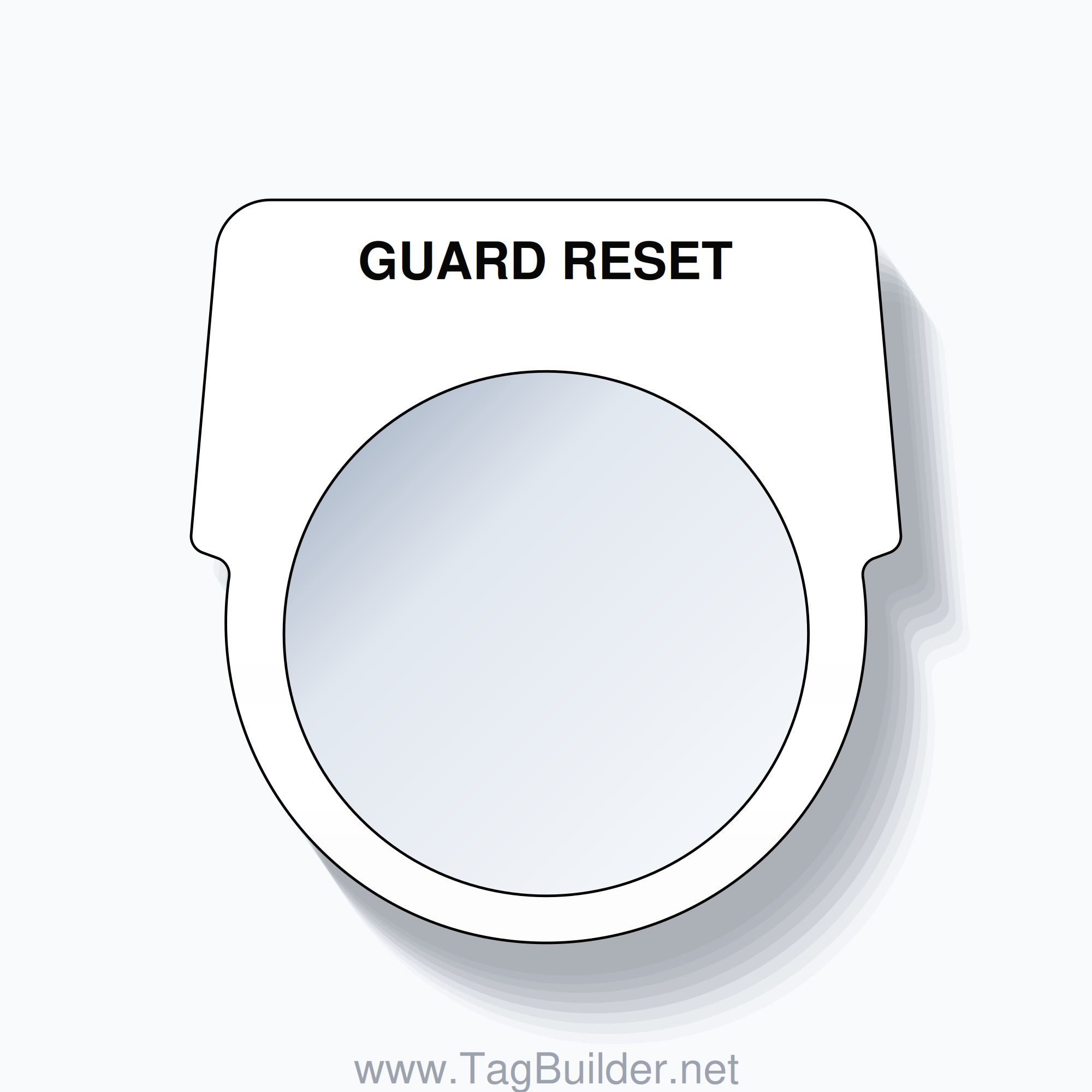 30mm Ring Tag – GUARD RESET, Single-Line Harmony 9001K, Black on White