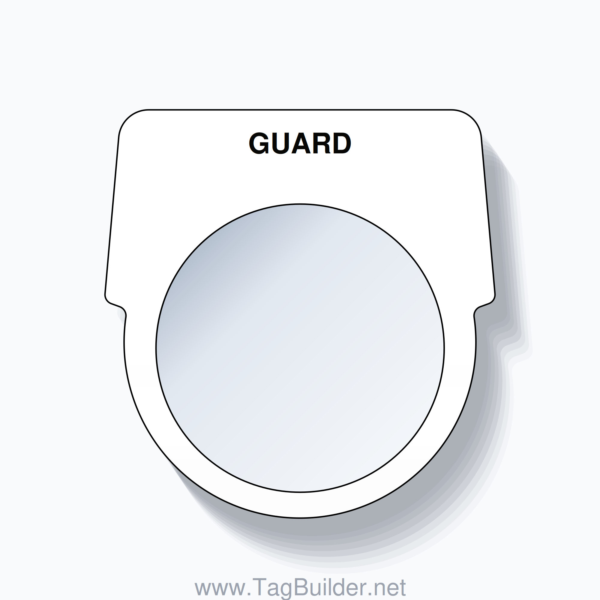 30mm Ring Tag – GUARD, Single-Line Harmony 9001K, Black on White