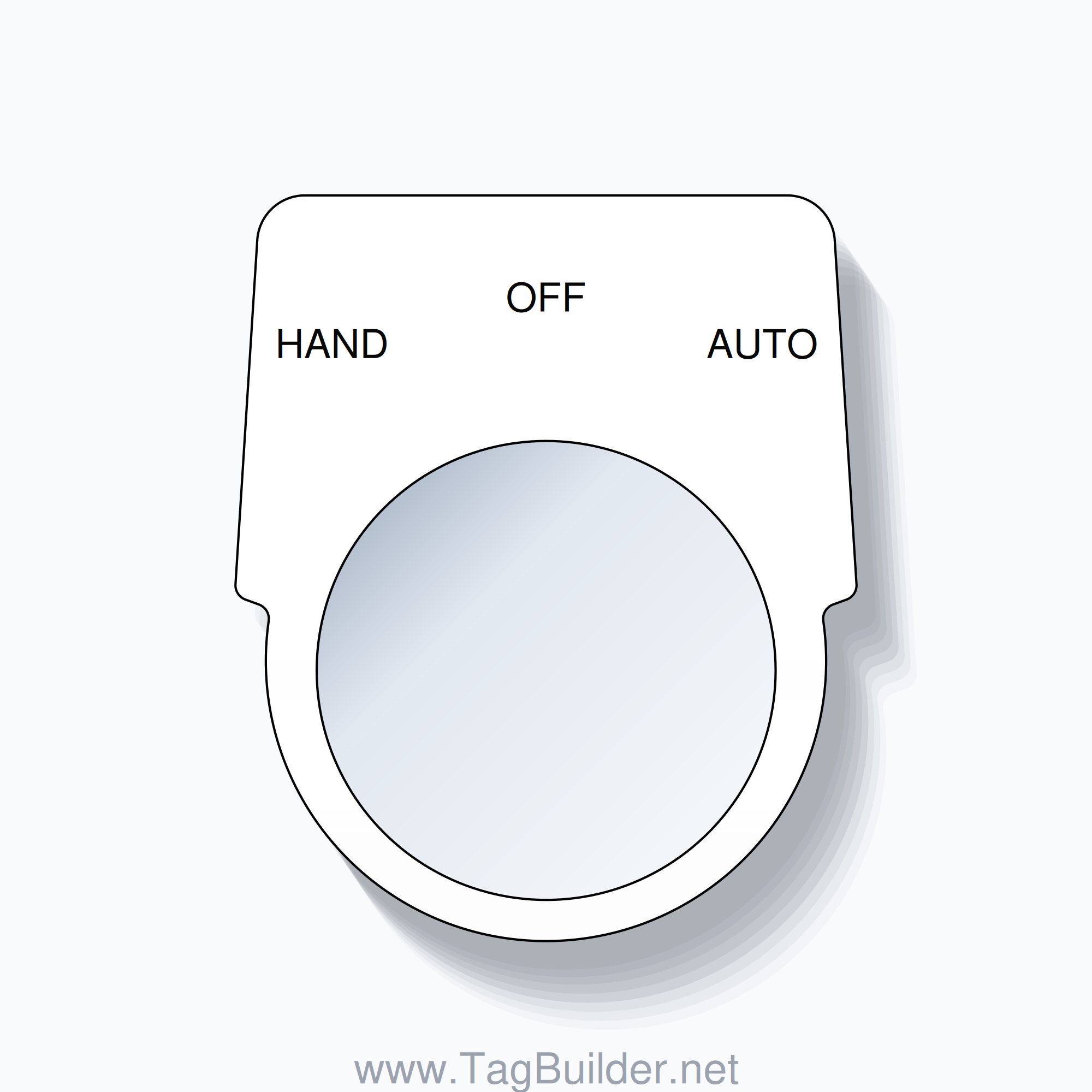 30mm Ring Tag – HAND OFF AUTO, Black on White