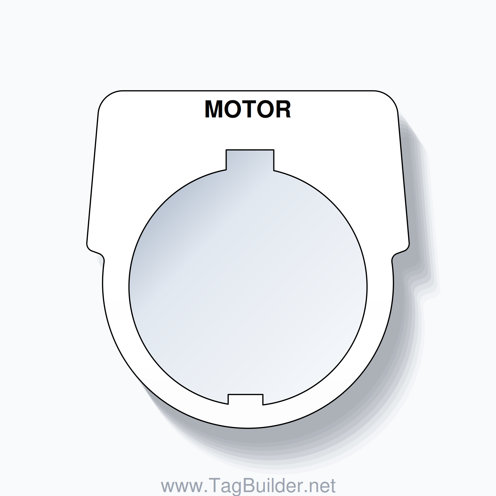 30mm Ring Tag – MOTOR, Single-Line Harmony 9001K, Schneider Electric Compatible, Black on White