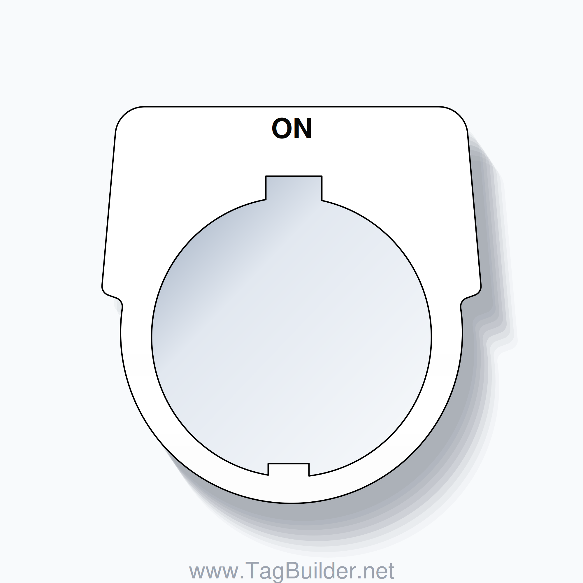 30mm Ring Tag – ON, Single-Line Harmony 9001K, Schneider Electric Compatible, Black on White