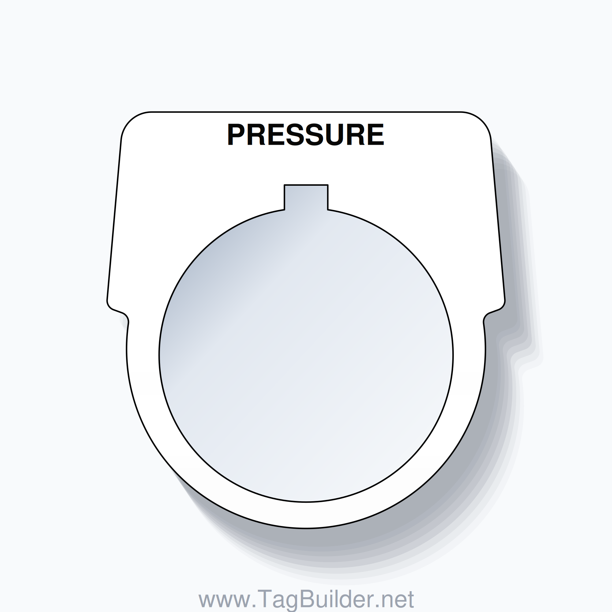 30mm Ring Tag – PRESSURE, Single-Line Harmony 9001K, Allen-Bradley Compatible, Black on White