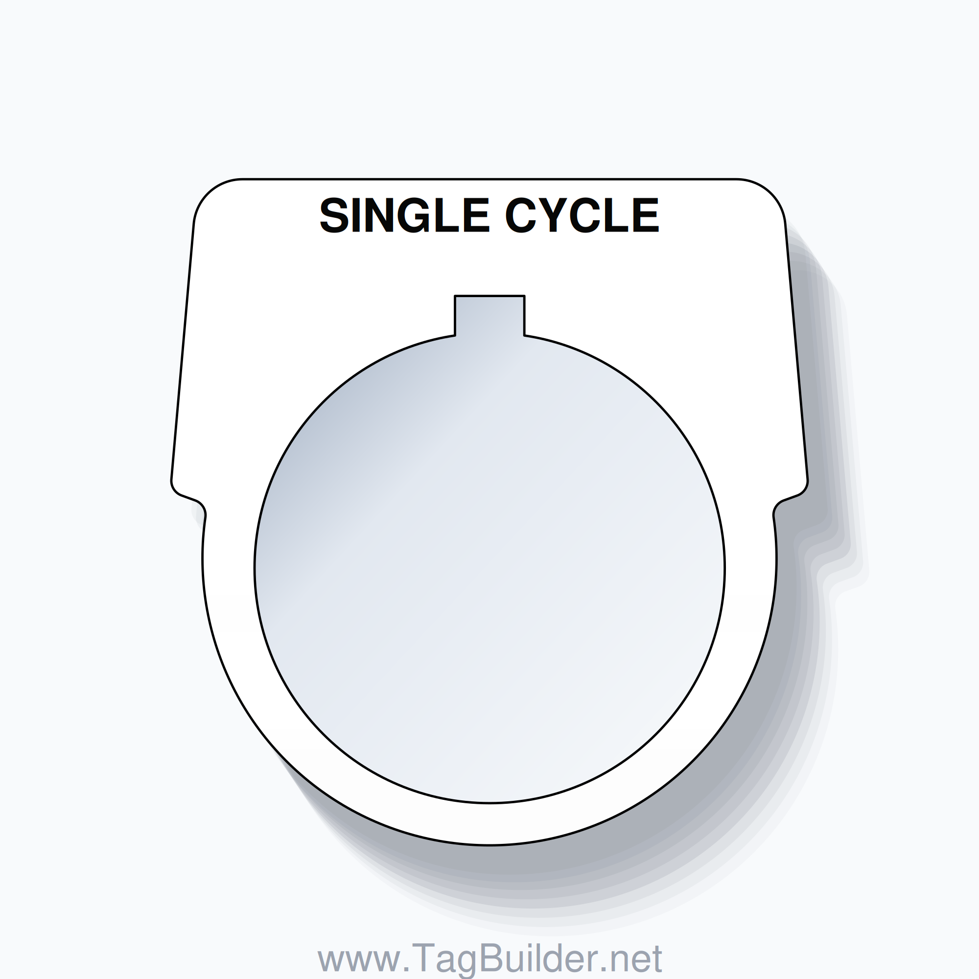 30mm Ring Tag – SINGLE CYCLE, Single-Line Harmony 9001K, Allen-Bradley Compatible, Black on White