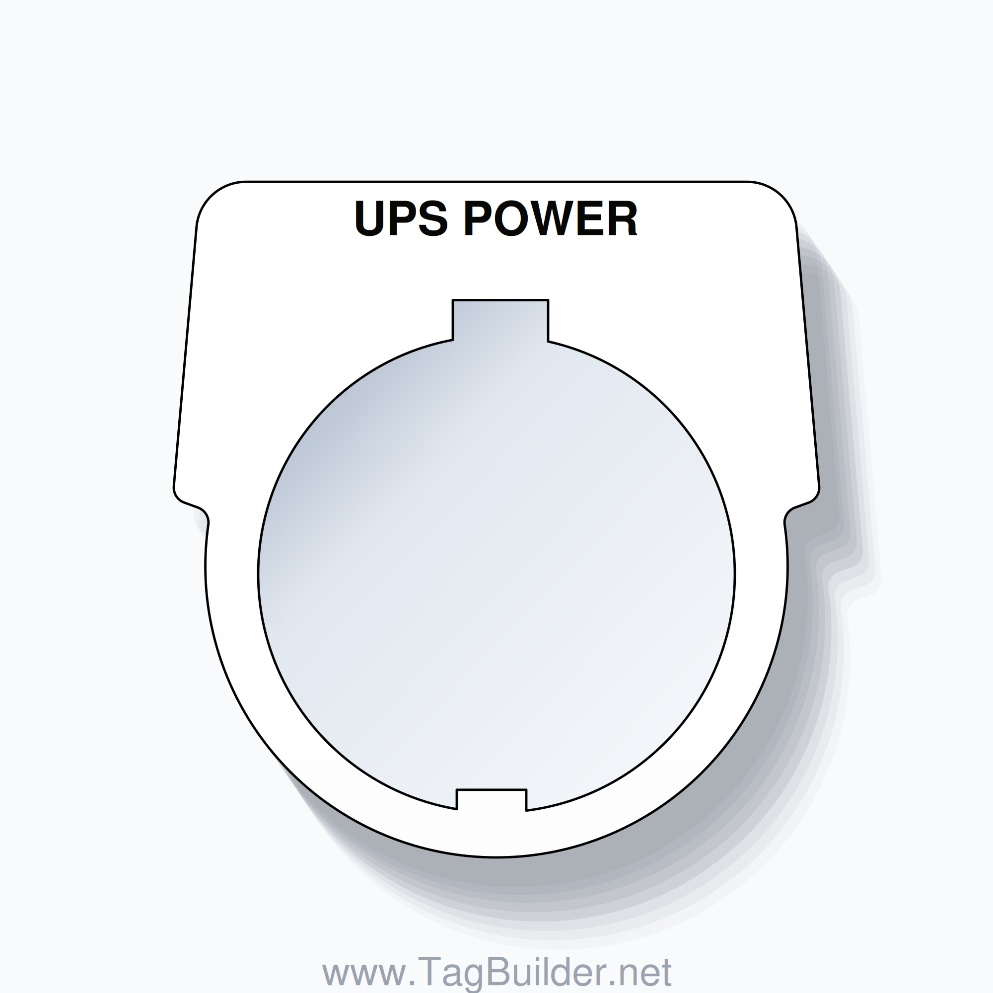 30mm Ring Tag – UPS POWER, Single-Line Harmony 9001K, Schneider Electric Compatible, Black on White