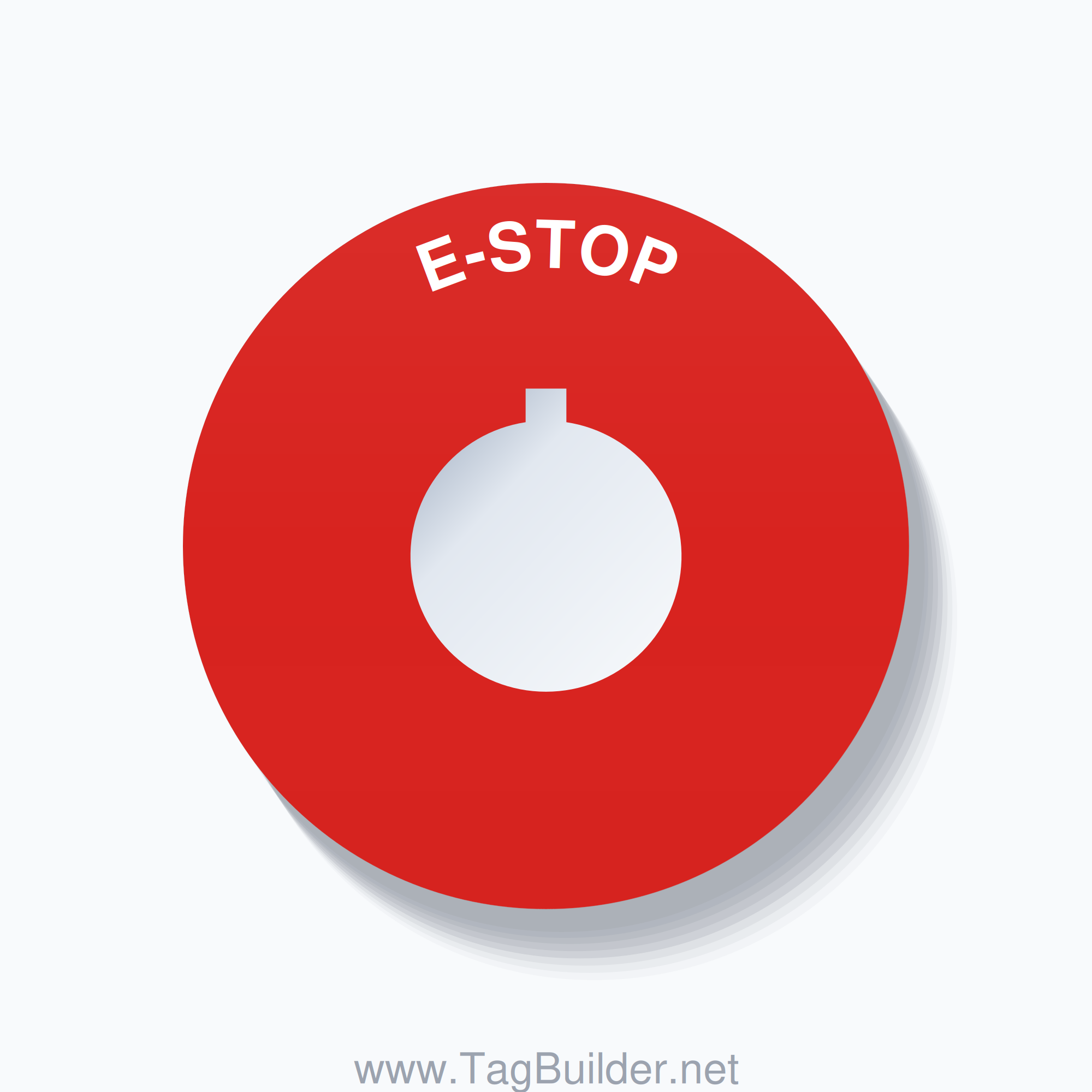 E-STOP Arc Circle 60mm - 22mm Rockwell Red