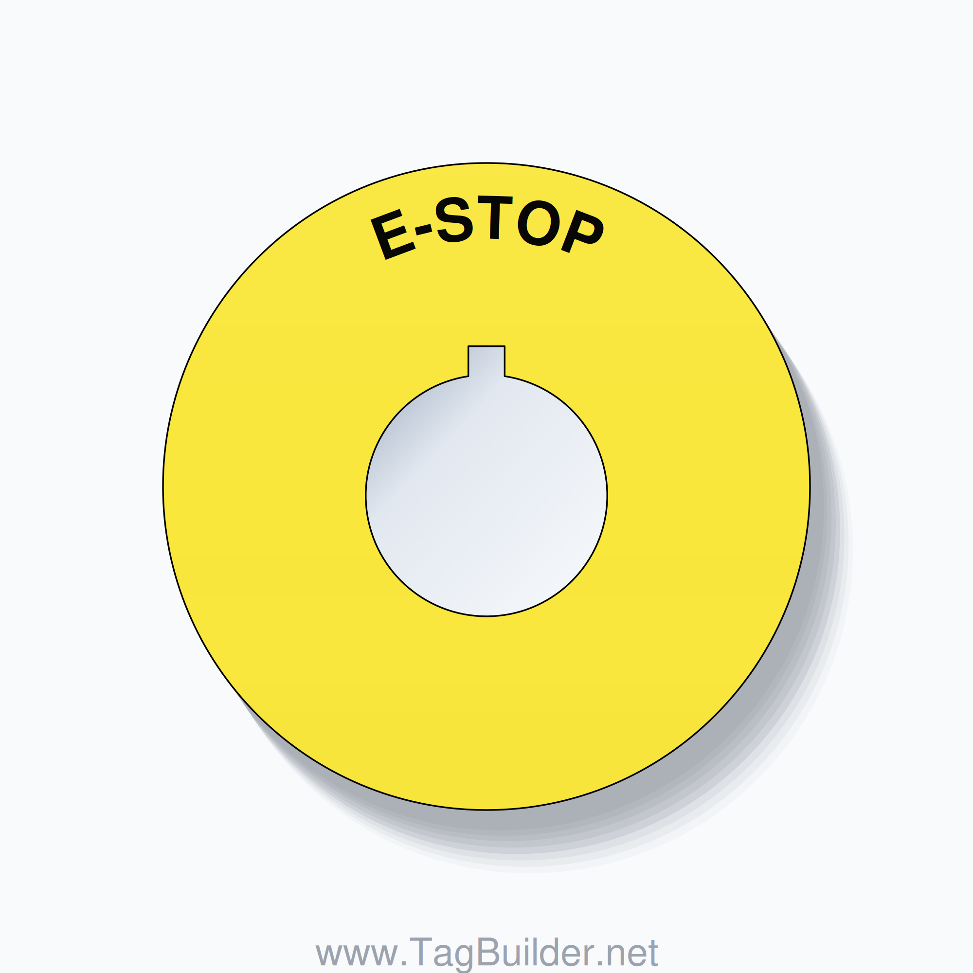 E-STOP Arc Circle 60mm - 22mm Rockwell Yellow
