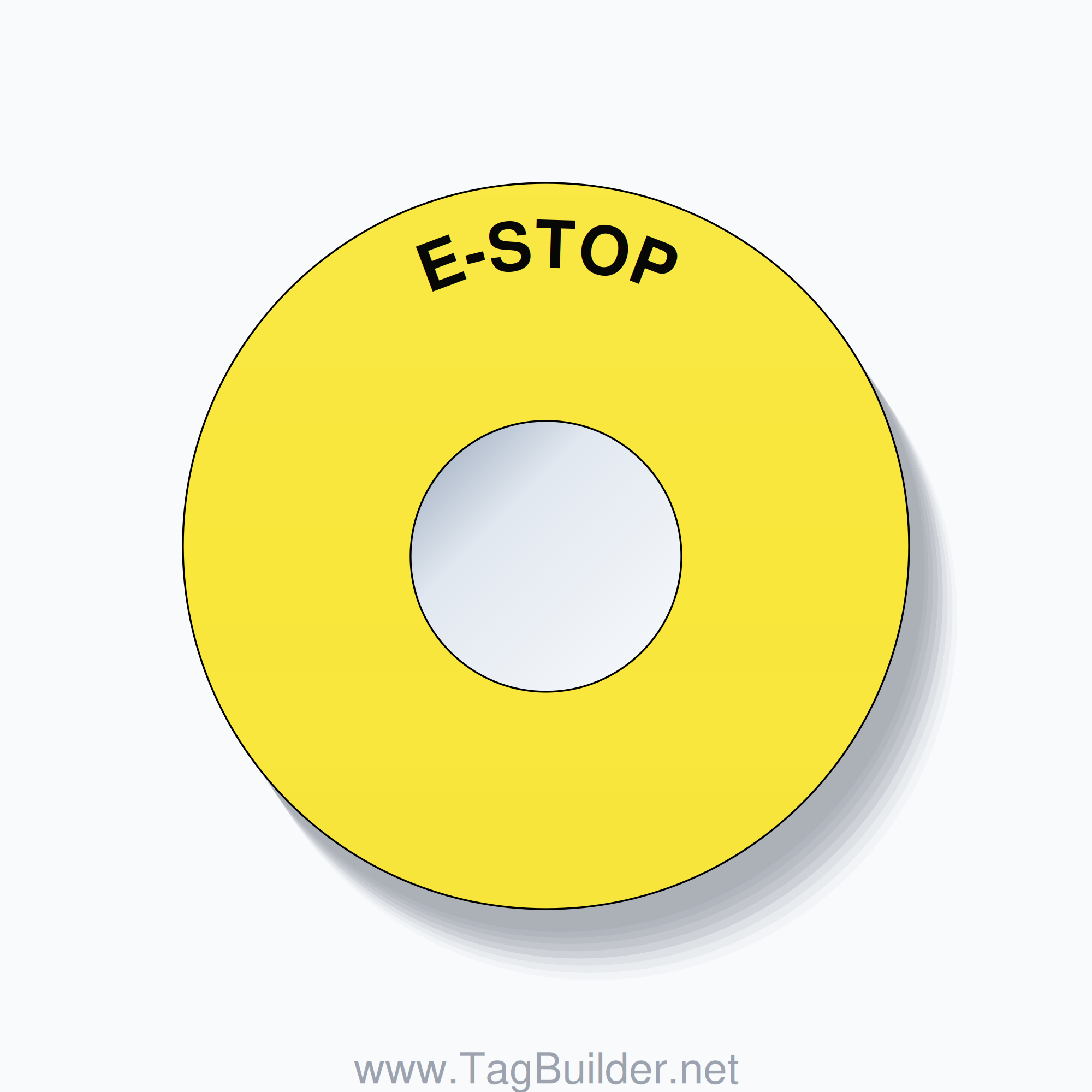 E-STOP Arc Circle 60mm - 22mm Standard Yellow