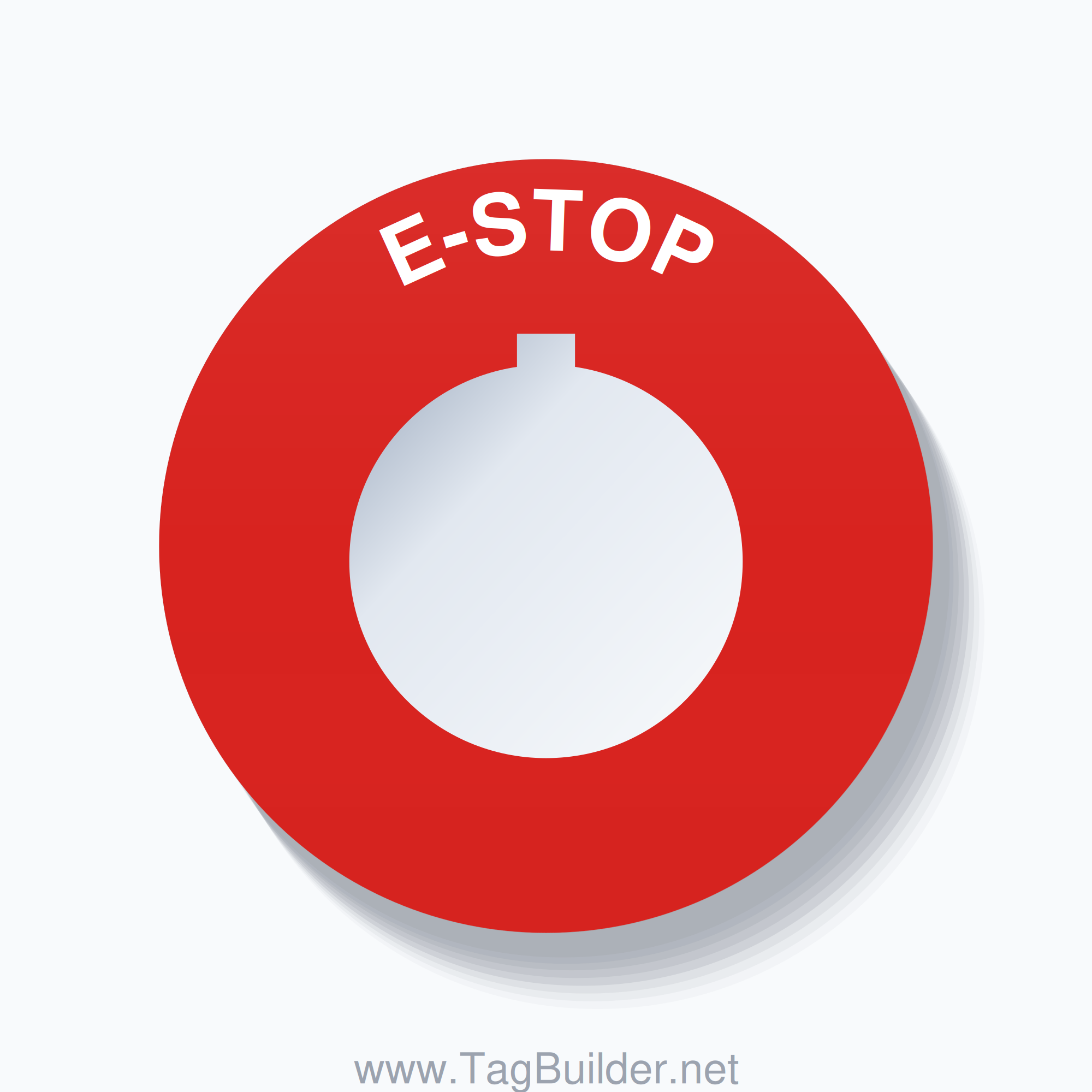 E-STOP Arc Circle 60mm - 30mm Rockwell Red