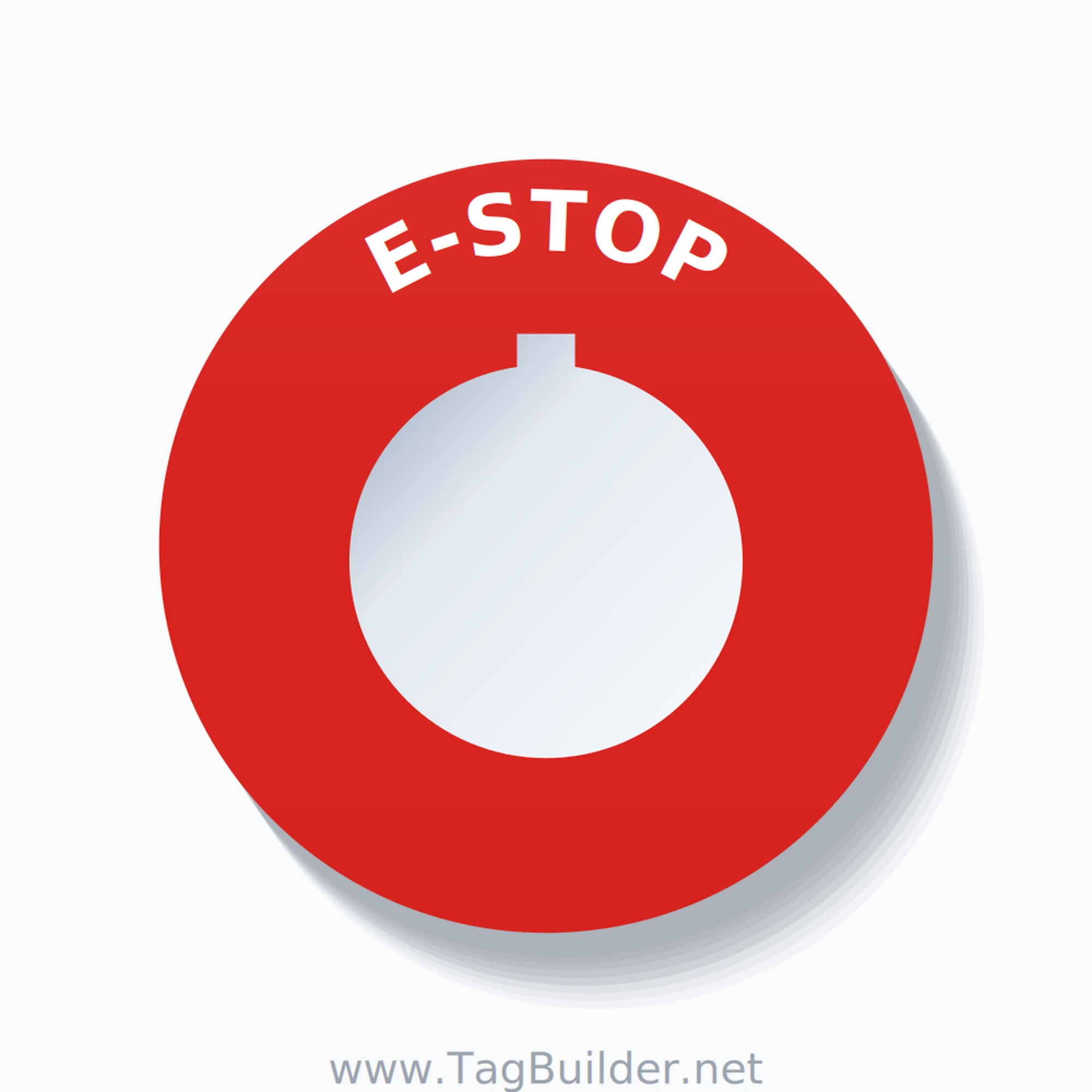 E-STOP Arc Circle 60mm - 30mm Rockwell Red