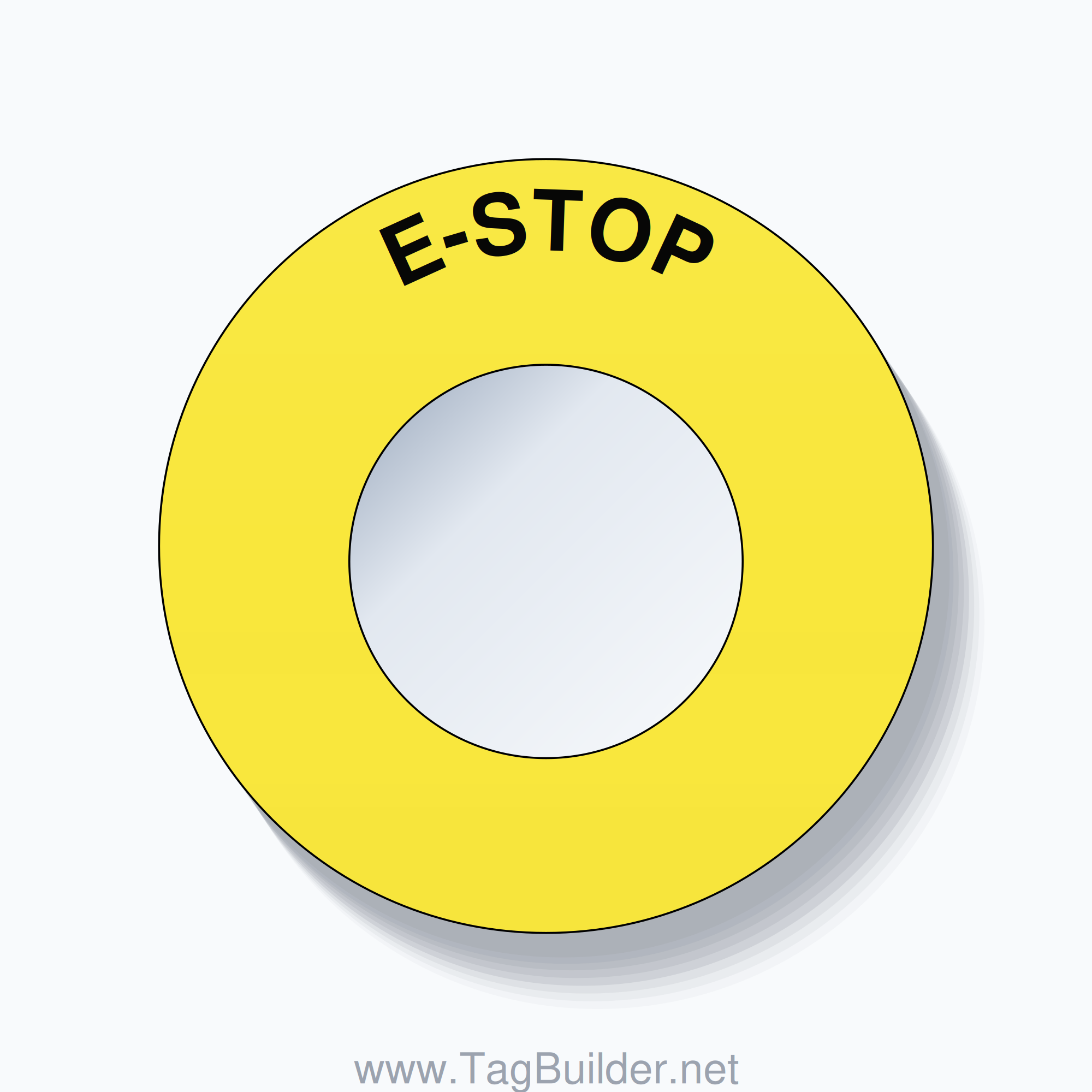 E-STOP Arc Circle 60mm - 30mm Standard Yellow