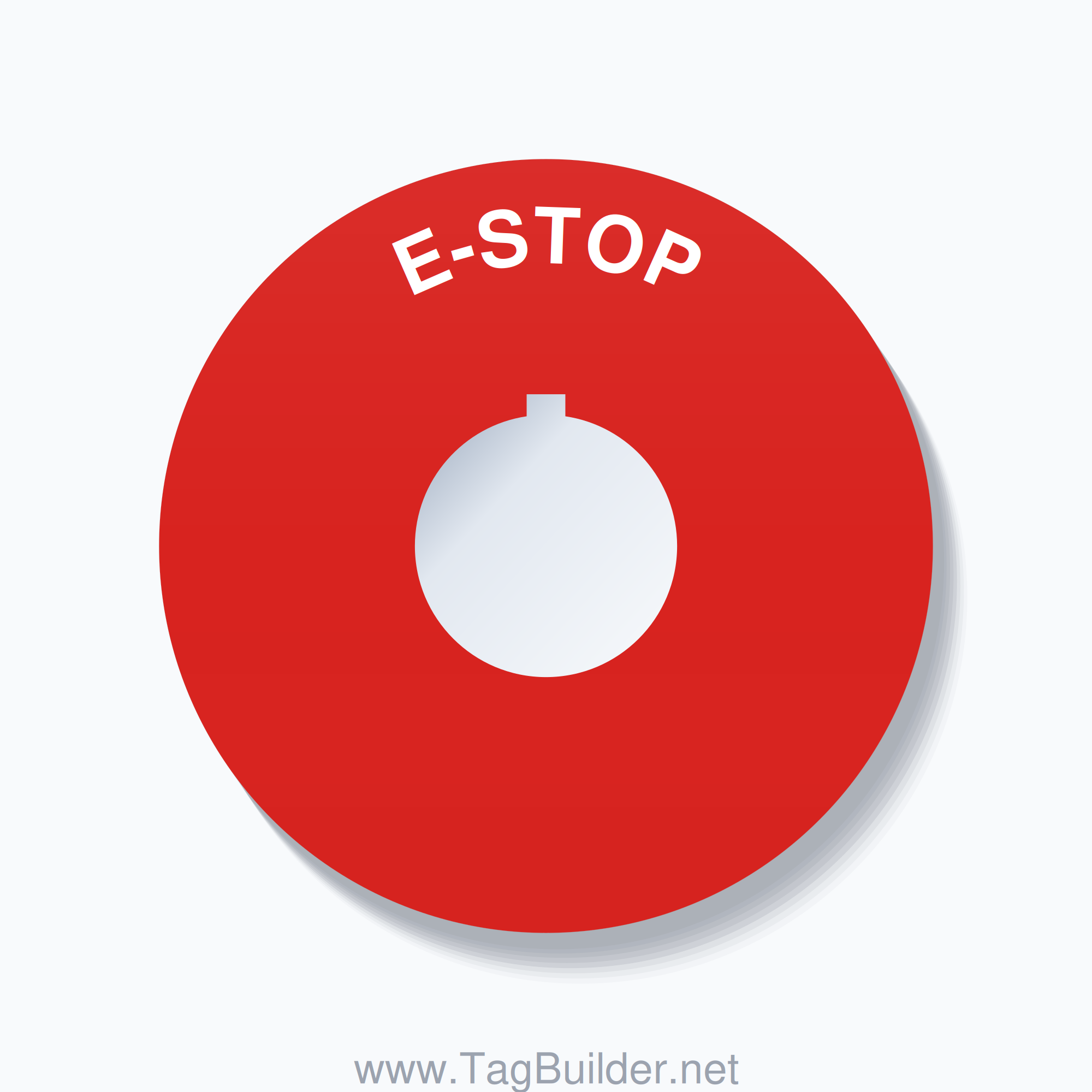E-STOP Arc Circle 90mm - 30mm Rockwell Red