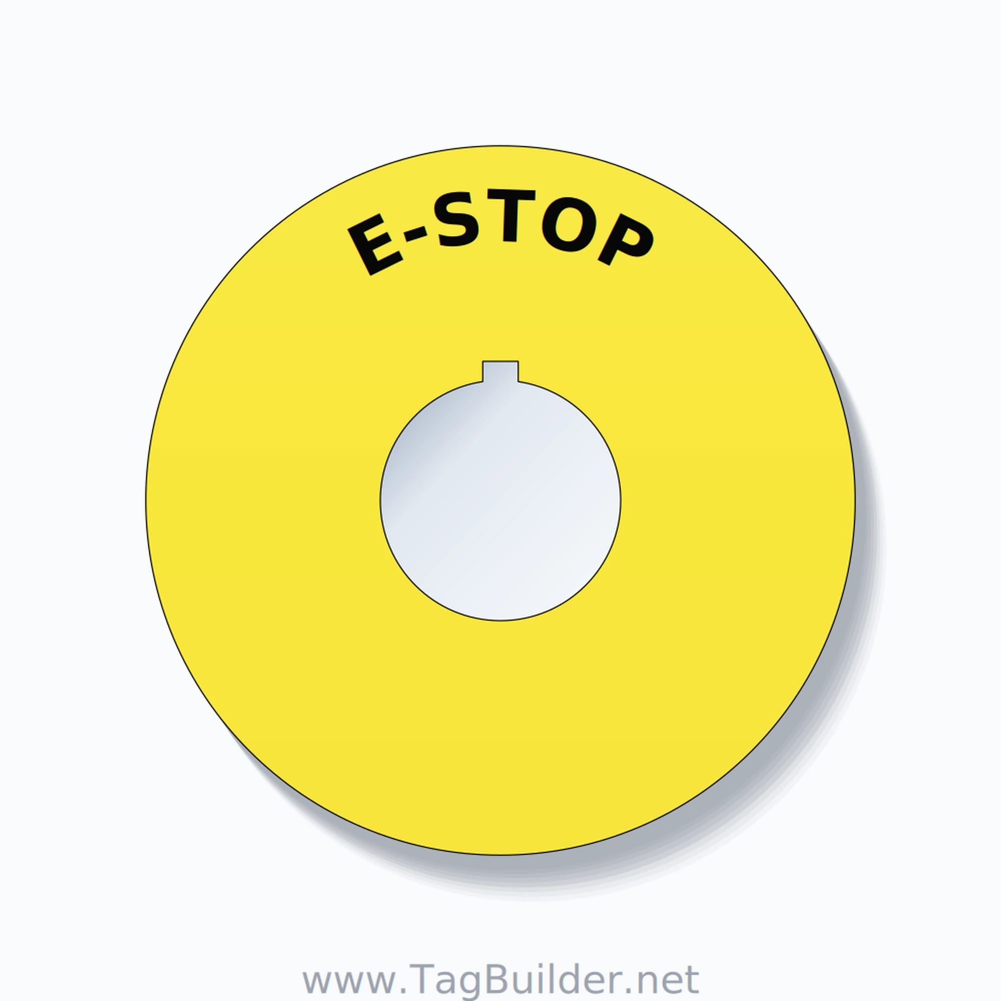 E-STOP Arc Circle 90mm - 30mm Rockwell Yellow