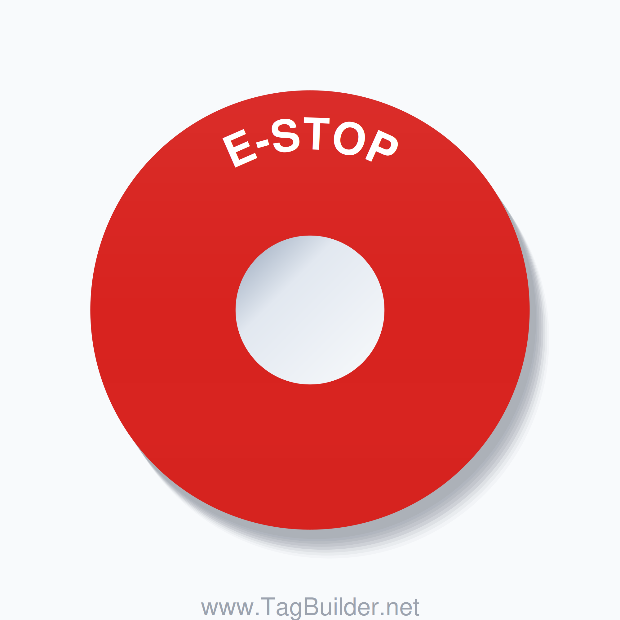 E-STOP Arc Circle 90mm - 30mm Standard Red