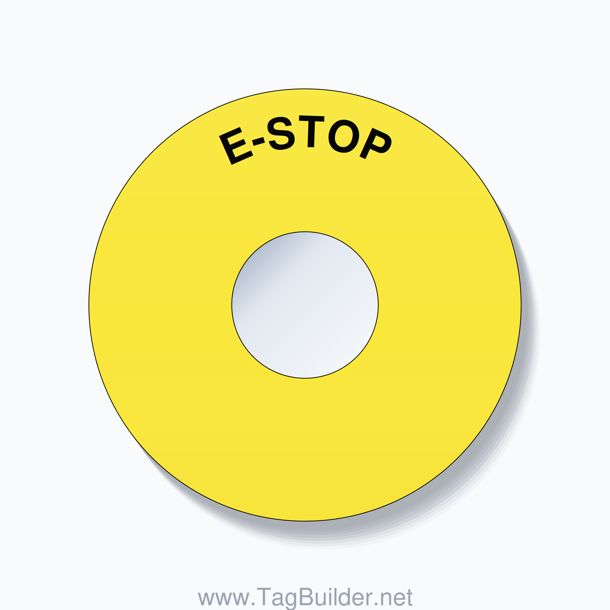 E-STOP Arc Circle 90mm - 30mm Standard Yellow
