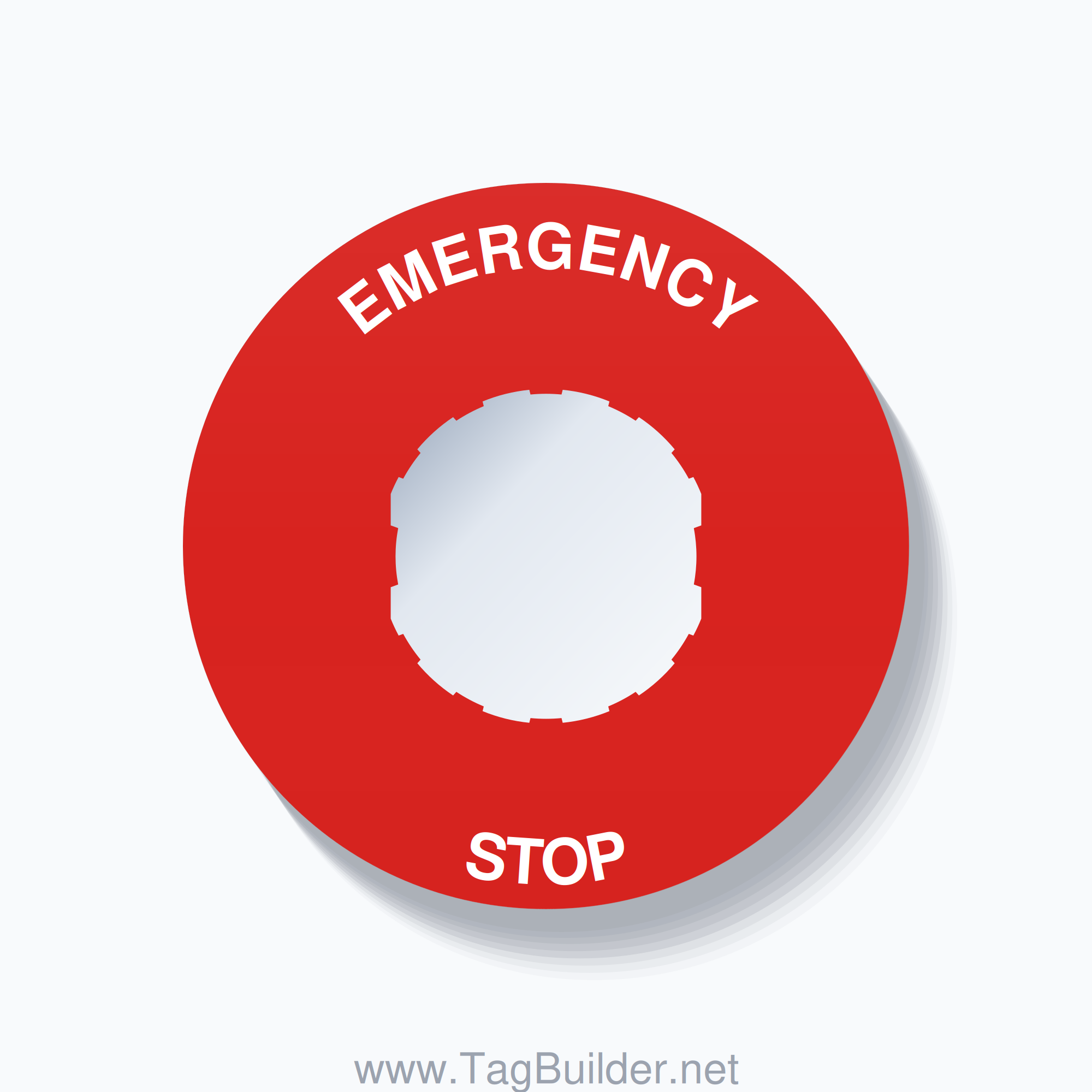 EMERGENCY STOP Arc Circle 60mm - 22mm Schneider Red