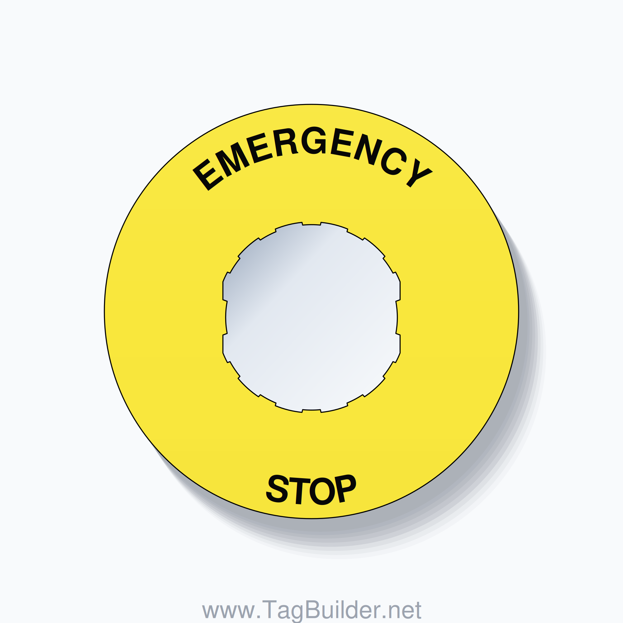 EMERGENCY STOP Arc Circle 60mm - 22mm Schneider Yellow
