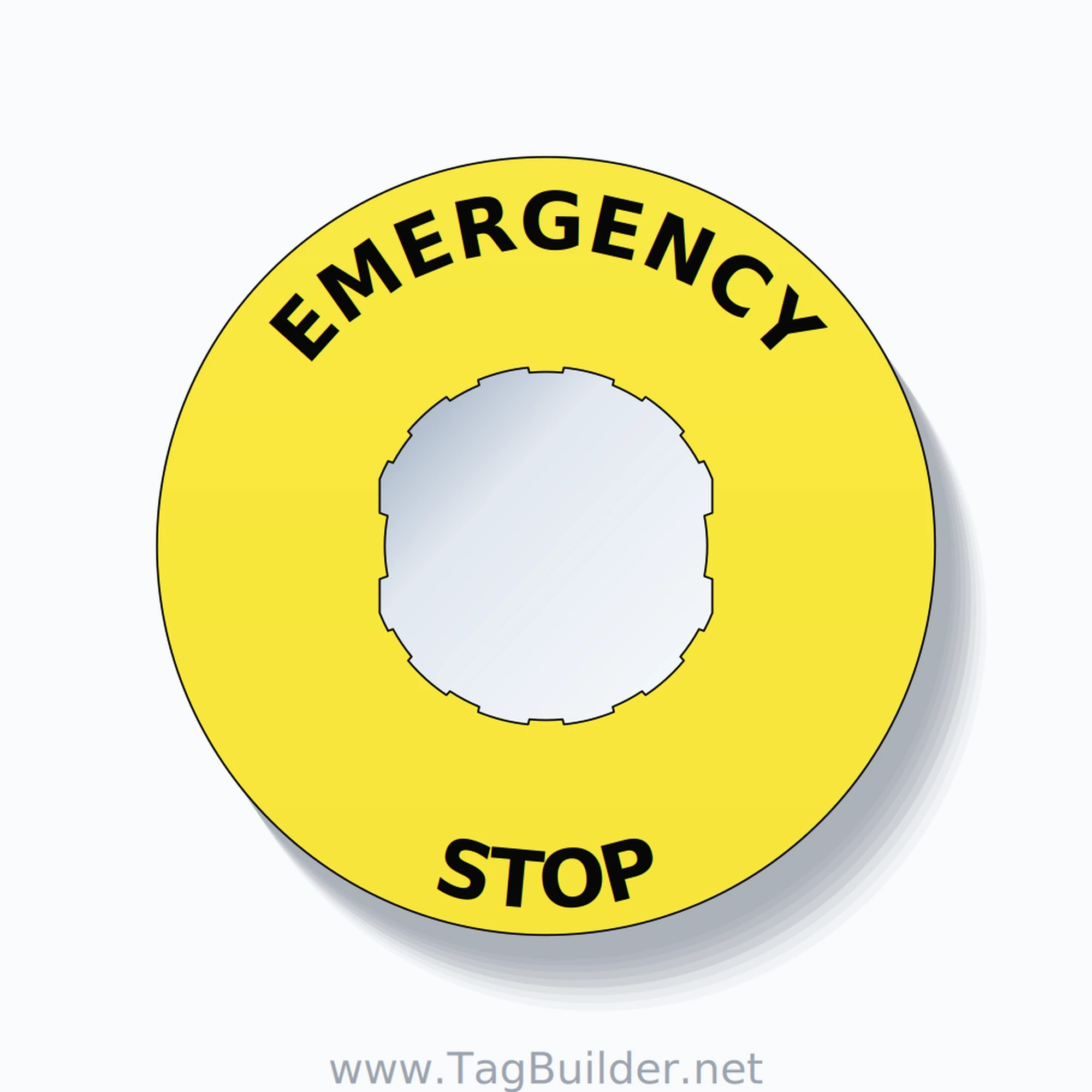 EMERGENCY STOP Arc Circle 60mm - 22mm Schneider Yellow