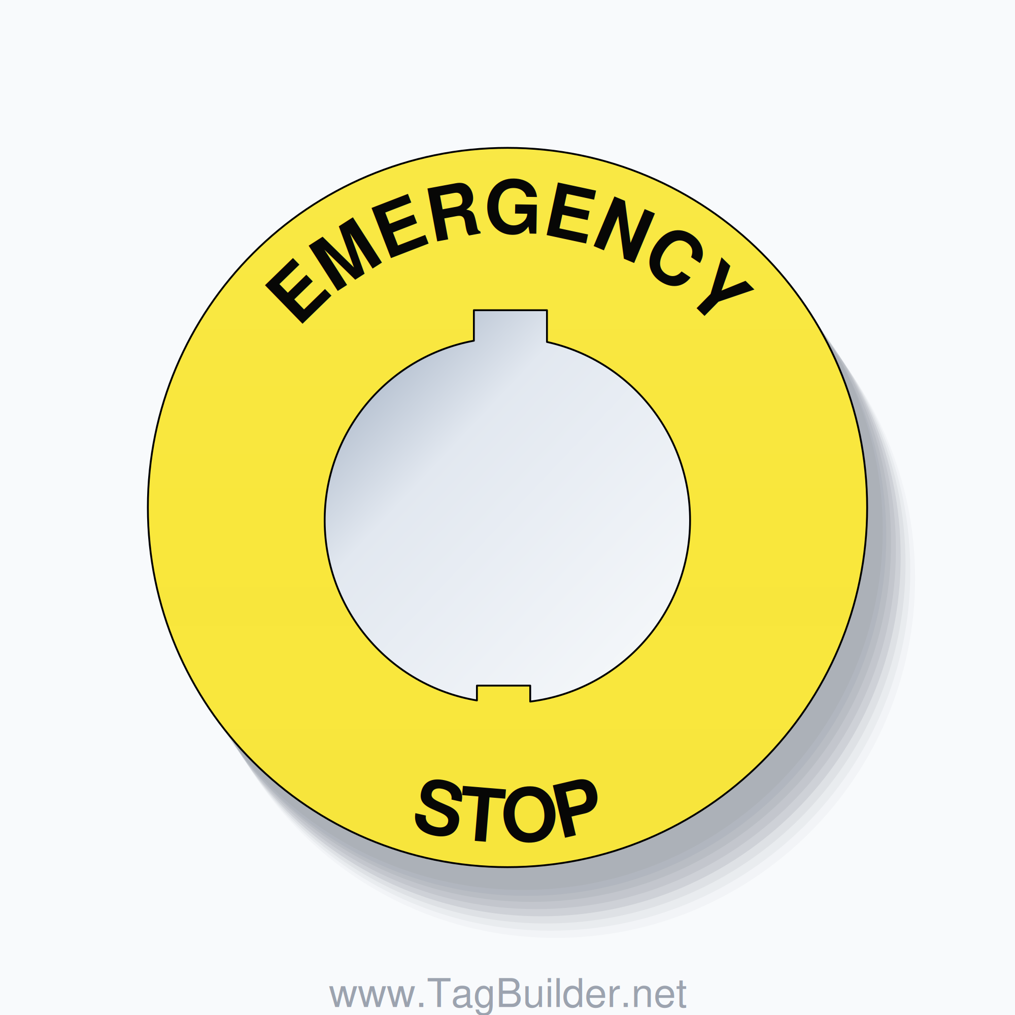 EMERGENCY STOP Arc Circle 60mm - 30mm Schneider Yellow