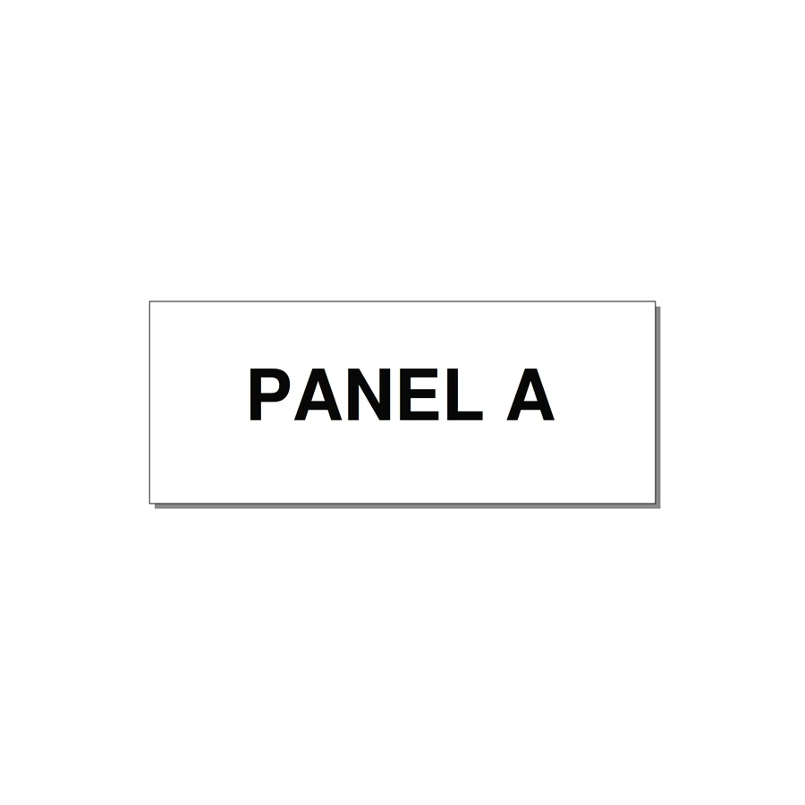 2.5x1.0" Panel Identification Label - PANEL A — 2.5x1" Black on White, Holes