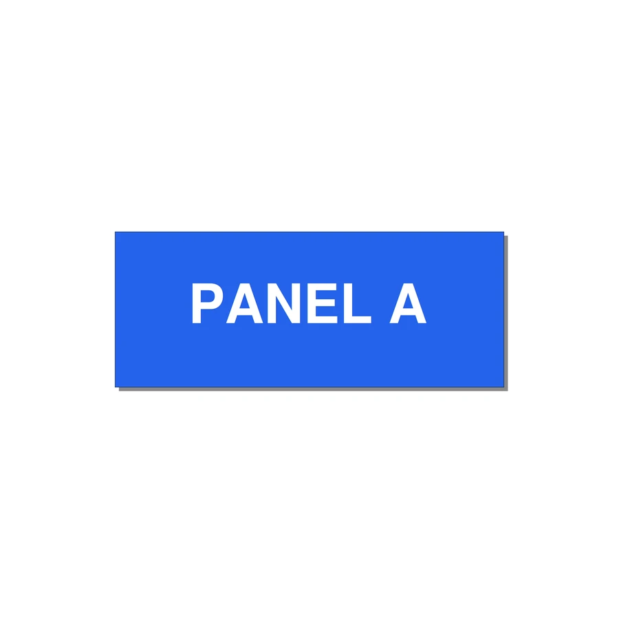 2.5x1.0" Panel Identification Label - PANEL A — 2.5x1" White on Blue, Adhesive