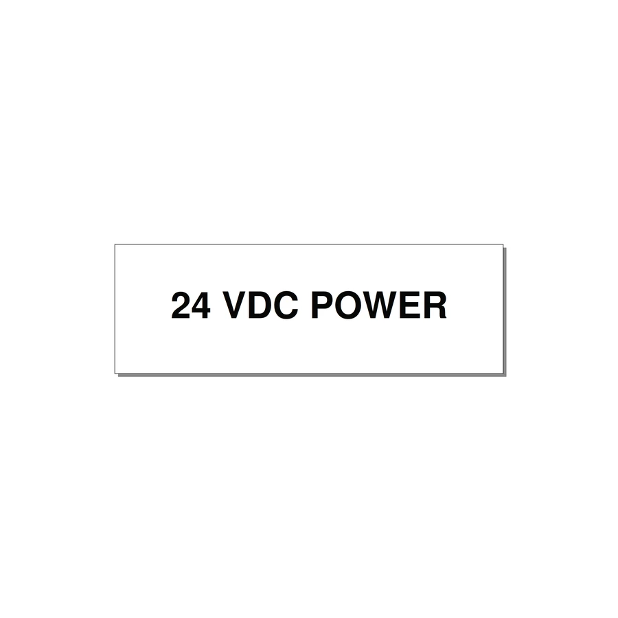 24VDC Power Label – OEM Control Power — 3x1" Black on White, Holes