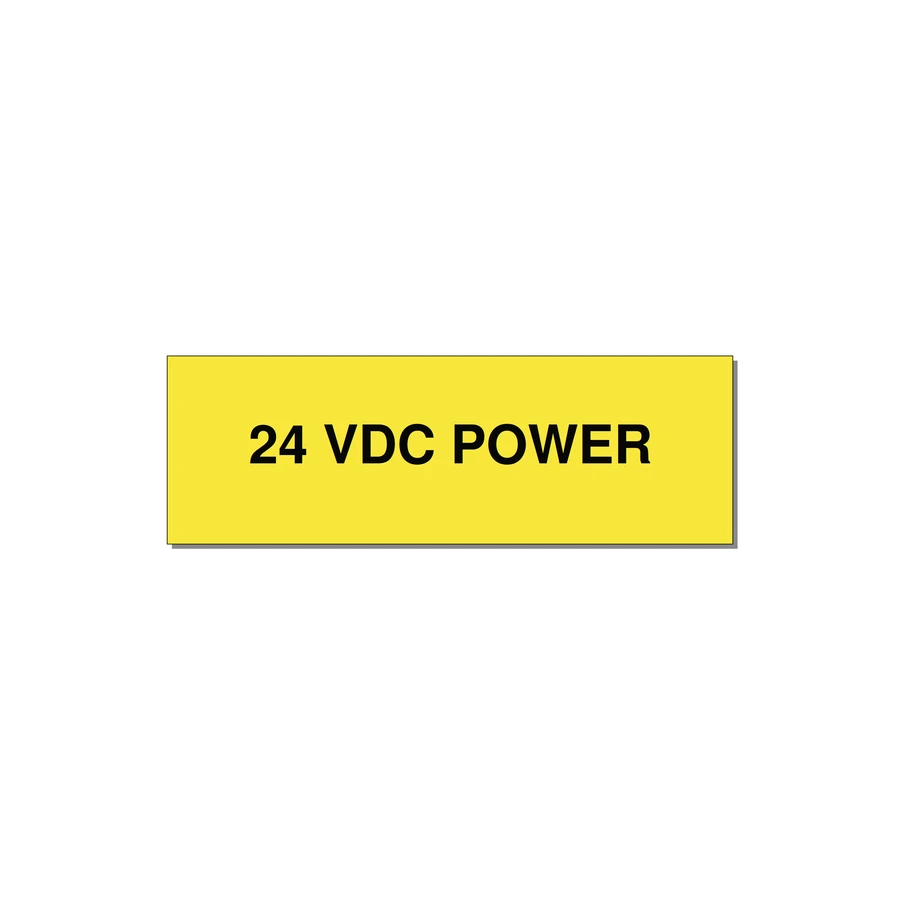24VDC Power Label – OEM Control Power — 3x1" Black on Yellow, Adhesive
