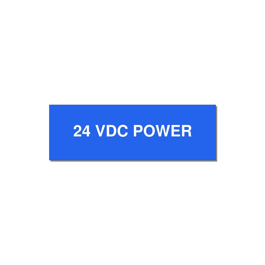 24VDC Power Label – OEM Control Power — 3x1" White on Blue, Holes