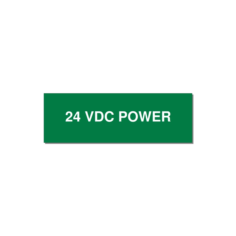 24VDC Power Label – OEM Control Power — 3x1" White on Green, Adhesive
