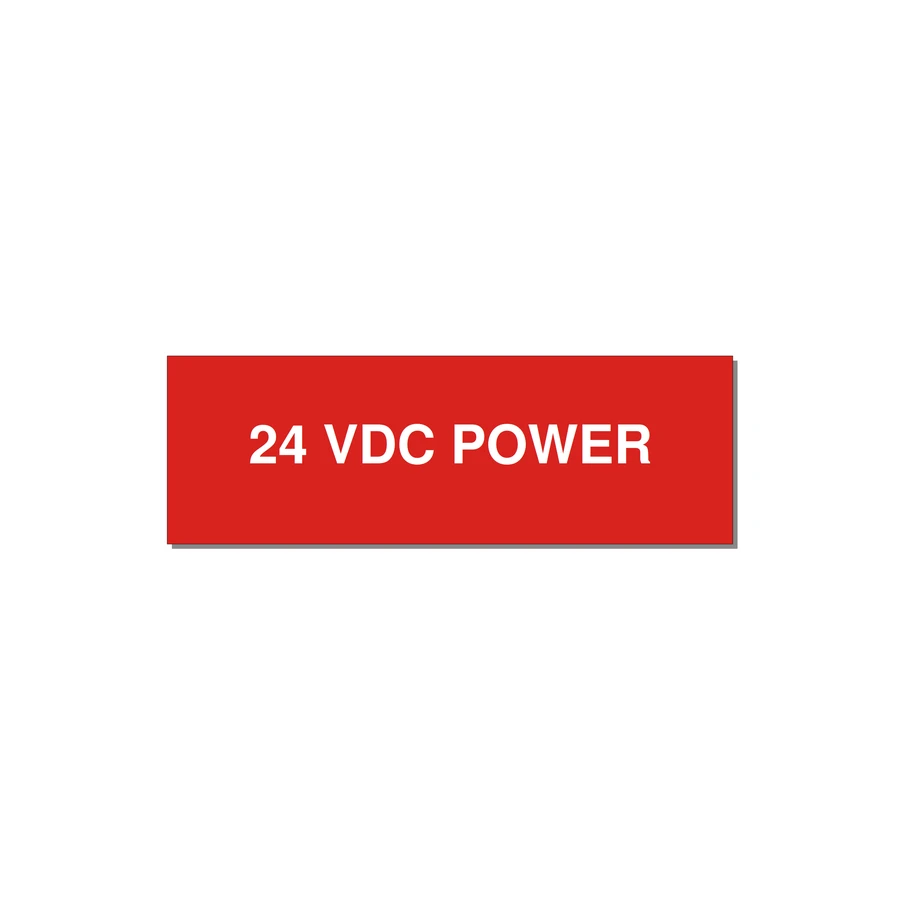 24VDC Power Label – OEM Control Power — 3x1" White on Red, Adhesive