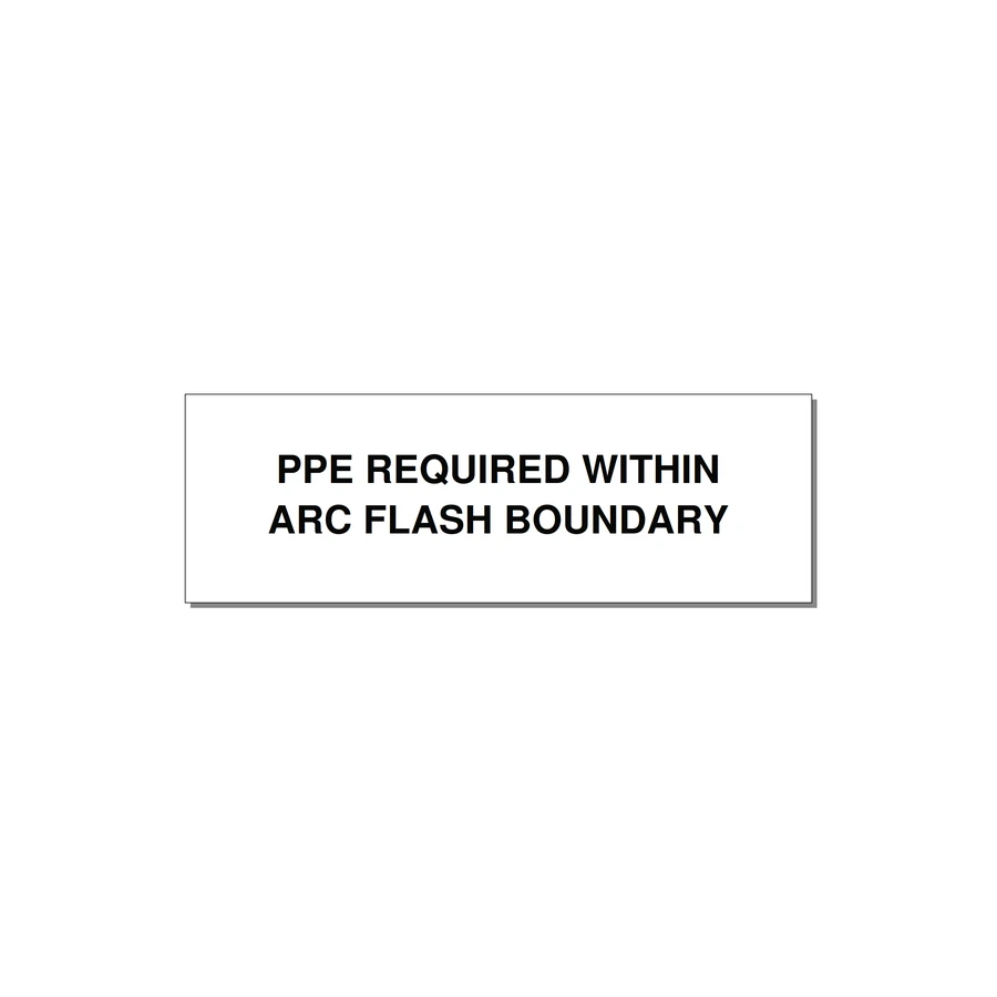 3.0x1.0" Arc Flash Safety Label - PPE REQUI — 3x1" Black on White, Holes