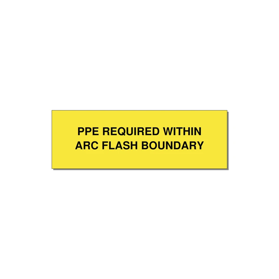 3.0x1.0" Arc Flash Safety Label - PPE REQUI — 3x1" Black on Yellow, Adhesive