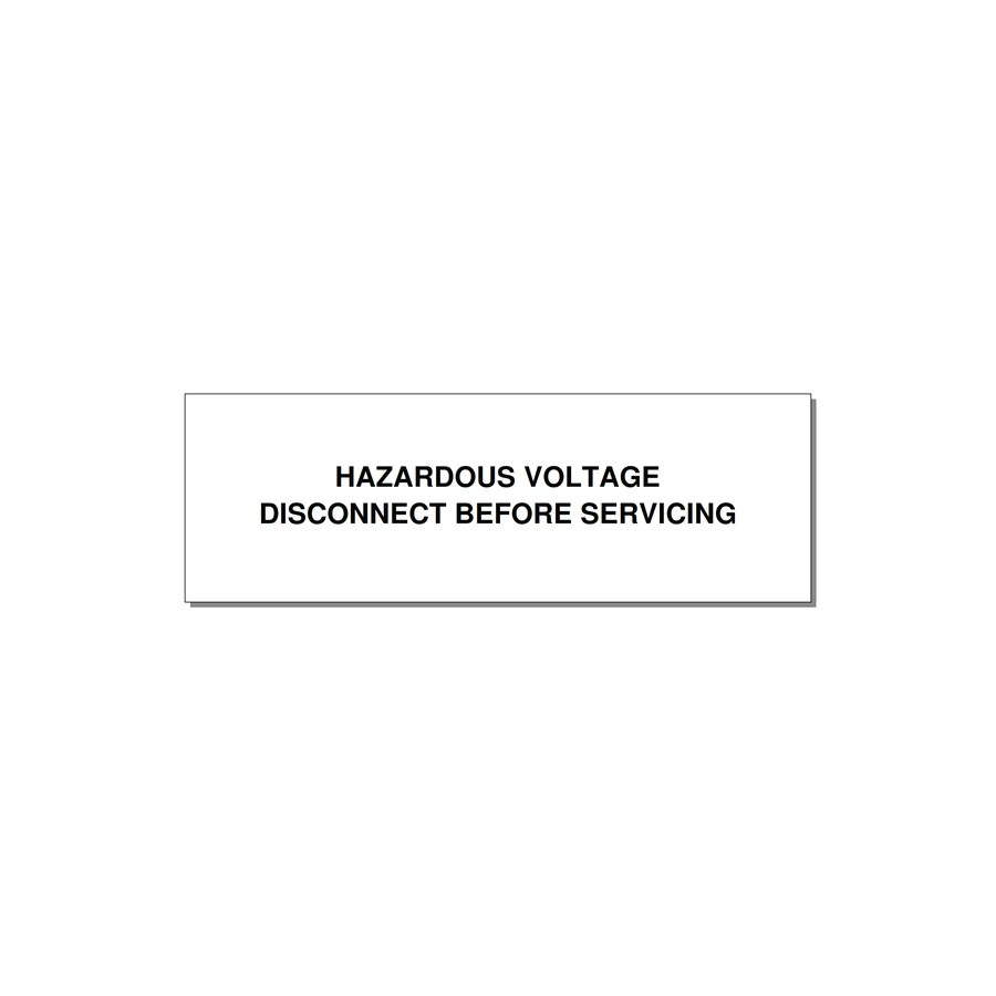 3.0x1.0" Disconnect Switch Label - HAZARDOUS VOLTAGE DISCONN — 3x1" Black on White, Adhesive