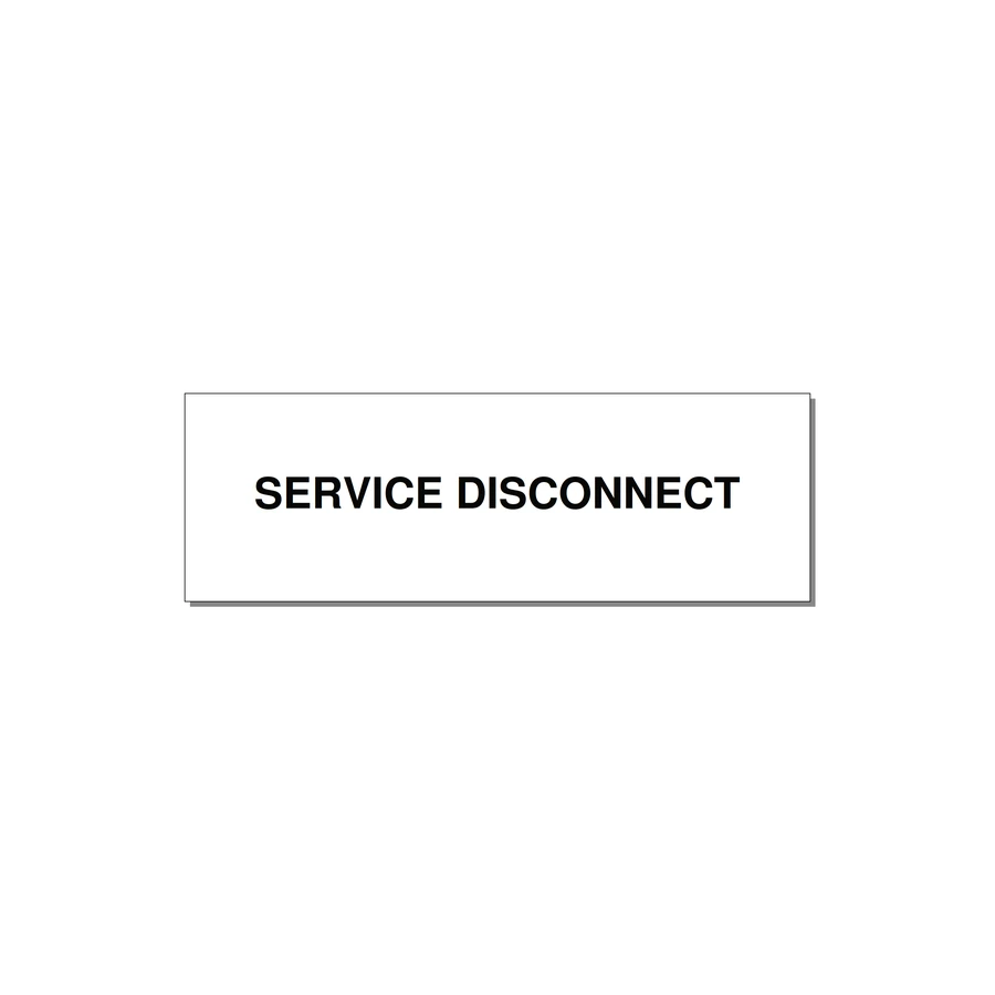 3.0x1.0" Disconnect Switch Label - SERVICE DISCONNECT — 3x1" Black on White, Adhesive