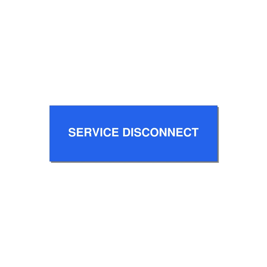 3.0x1.0" Disconnect Switch Label - SERVICE DISCONNECT — 3x1" White on Blue, Adhesive