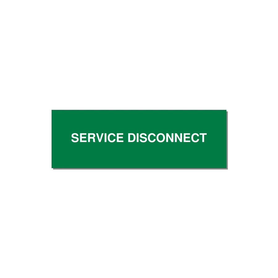 3.0x1.0" Disconnect Switch Label - SERVICE DISCONNECT — 3x1" White on Green, Adhesive